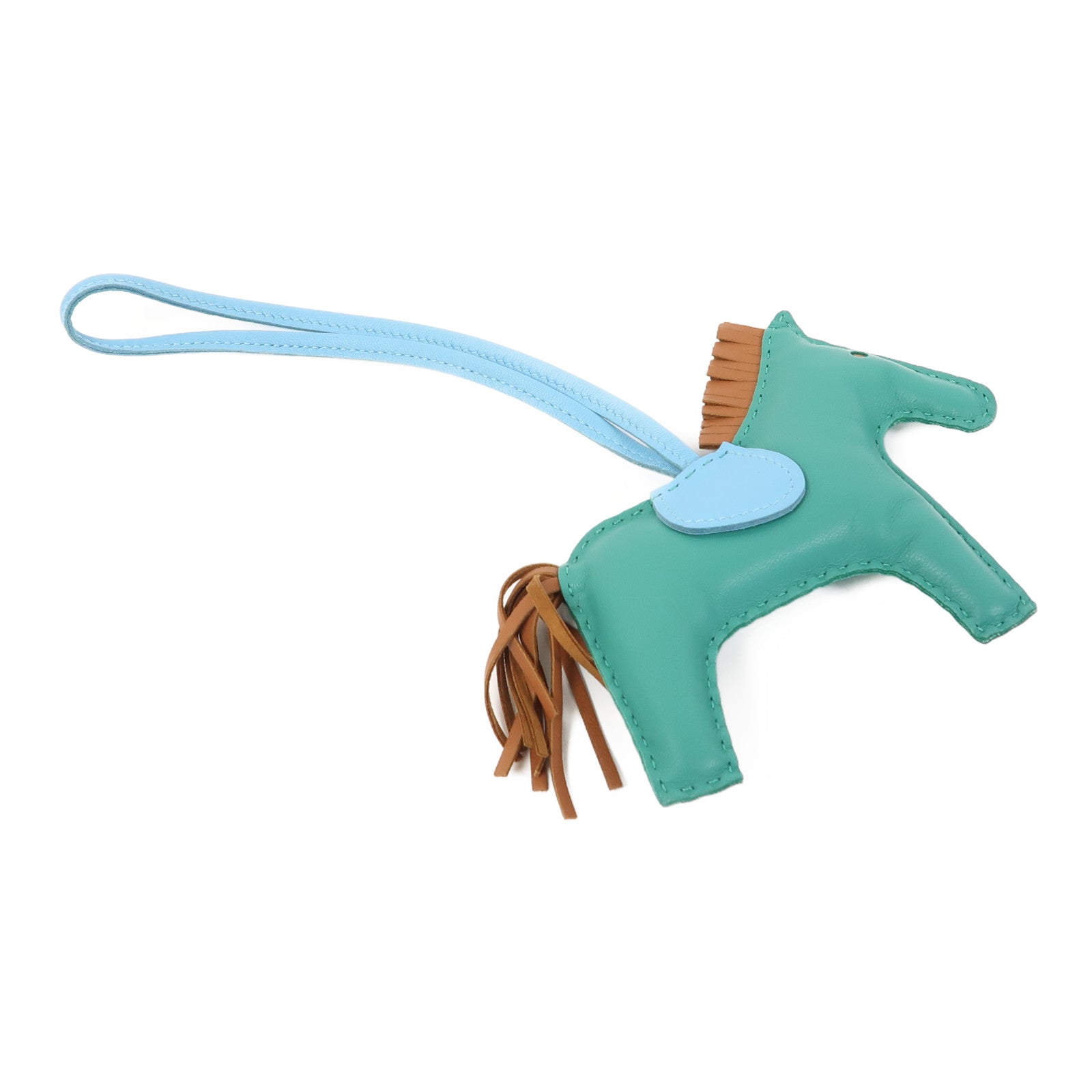 HERMES 【激減優惠】皮革Rodeo GM掛飾綠色/藍色/啡色