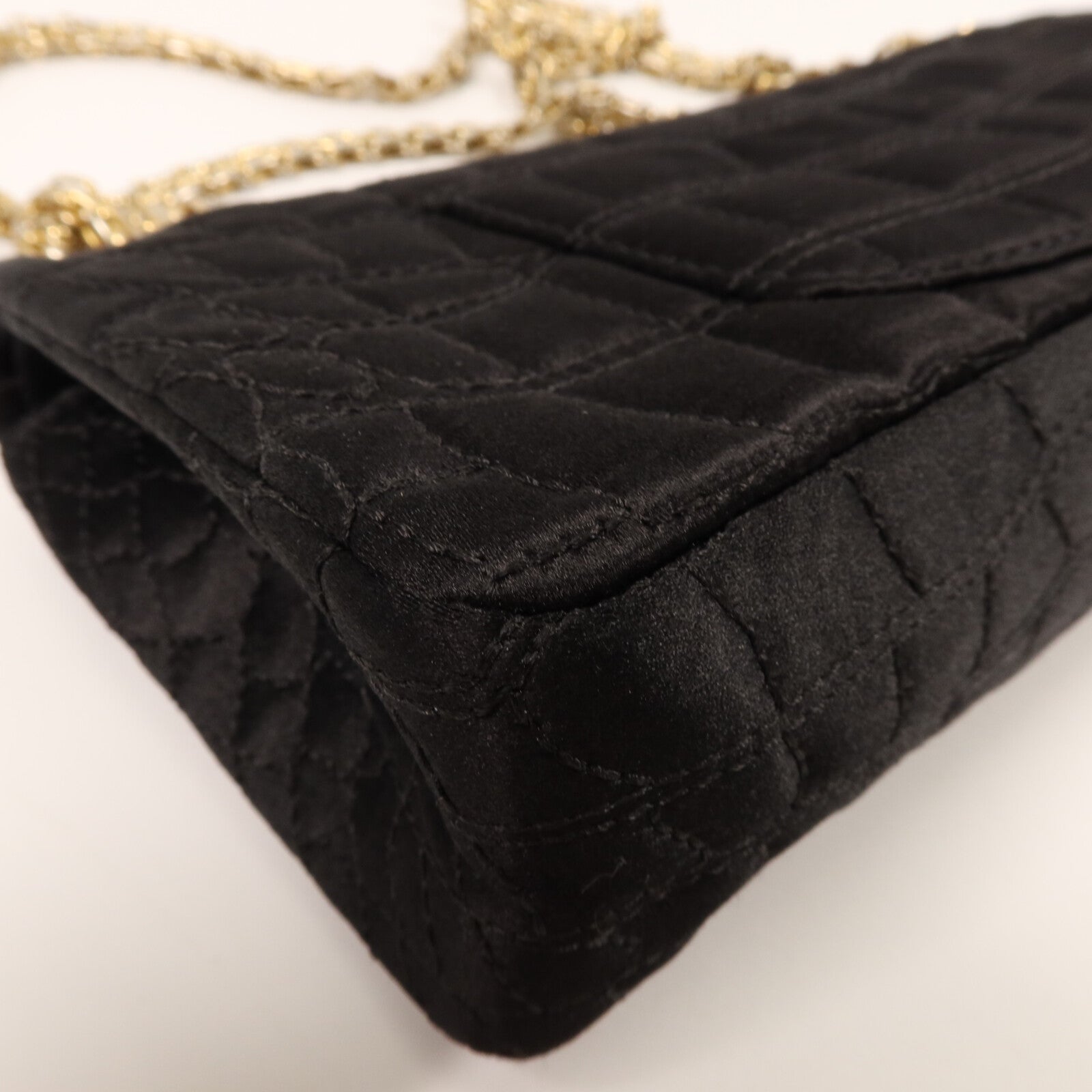 CHANEL Satin 2.55 East West鏈帶肩背袋