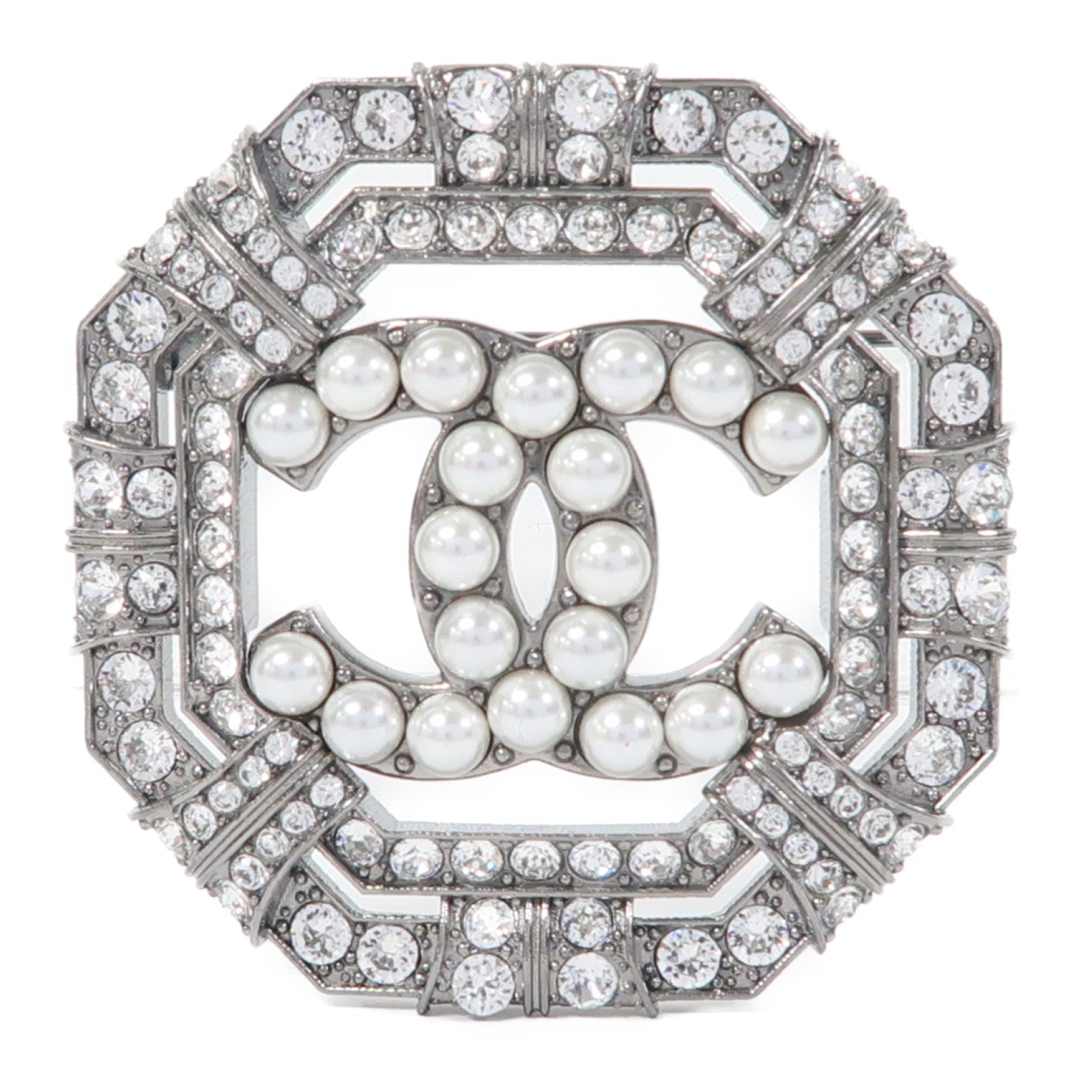 CHANEL 金屬Brooch胸針銀色/白色