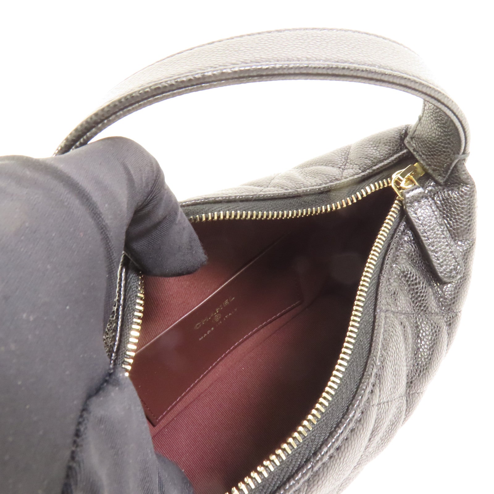 CHANEL 牛皮皮革Hobo Bag金扣手挽肩背兩用袋