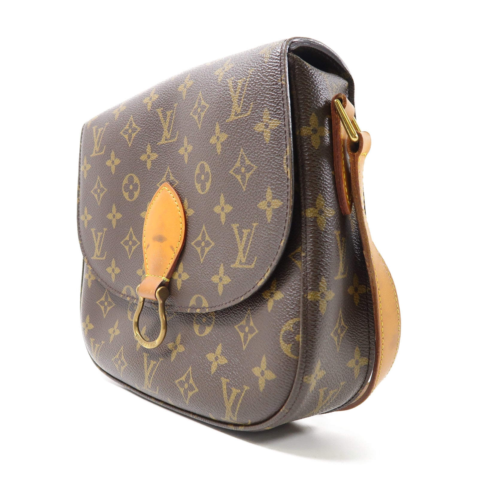 LOUIS VUITTON 【激減優惠】Monogram Saint Cloud GM金扣肩背袋啡色