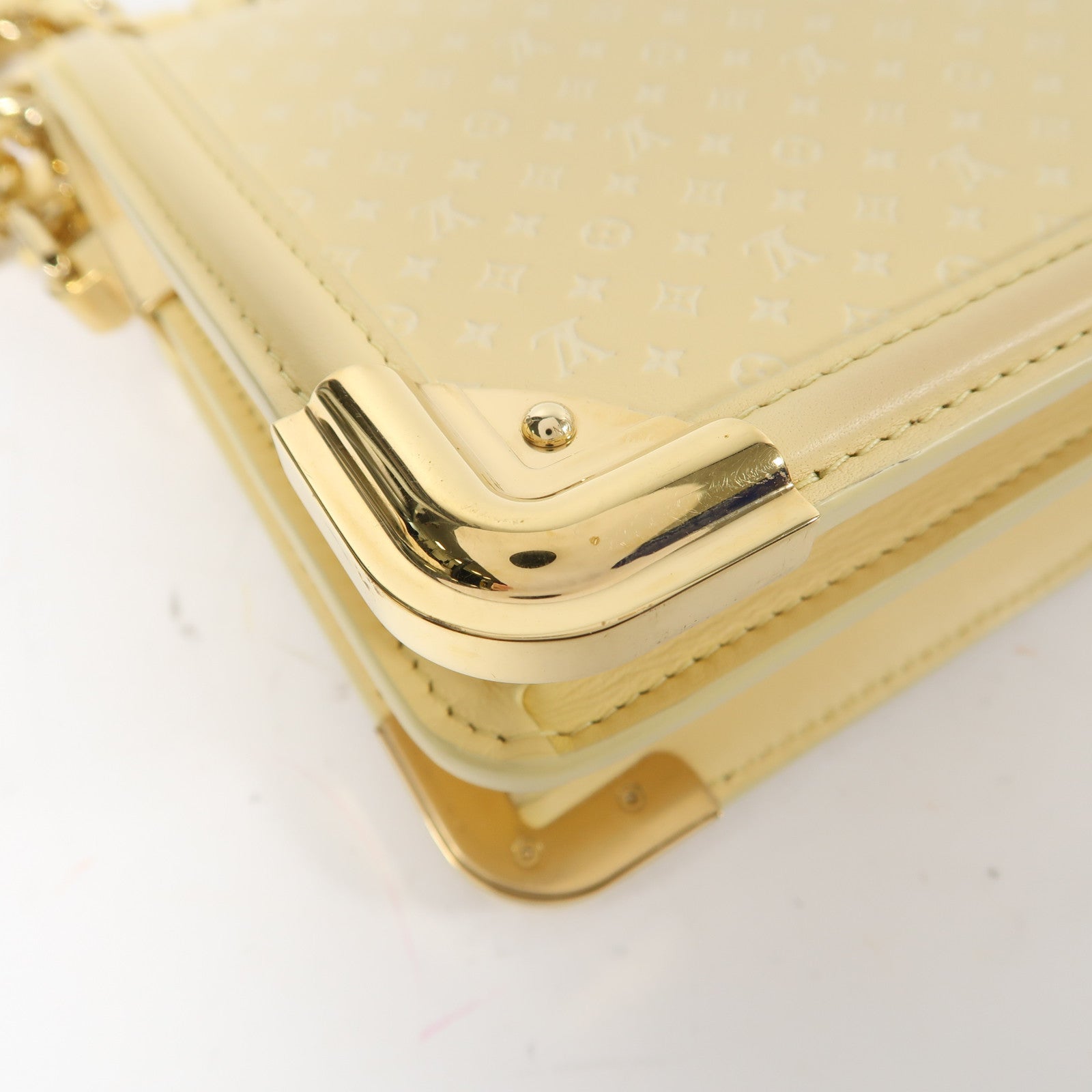 LOUIS VUITTON (PRICE DOWN) LV GHW Mini Dauphine Shoulder Bag M22597 Calfskin Leather Yellow