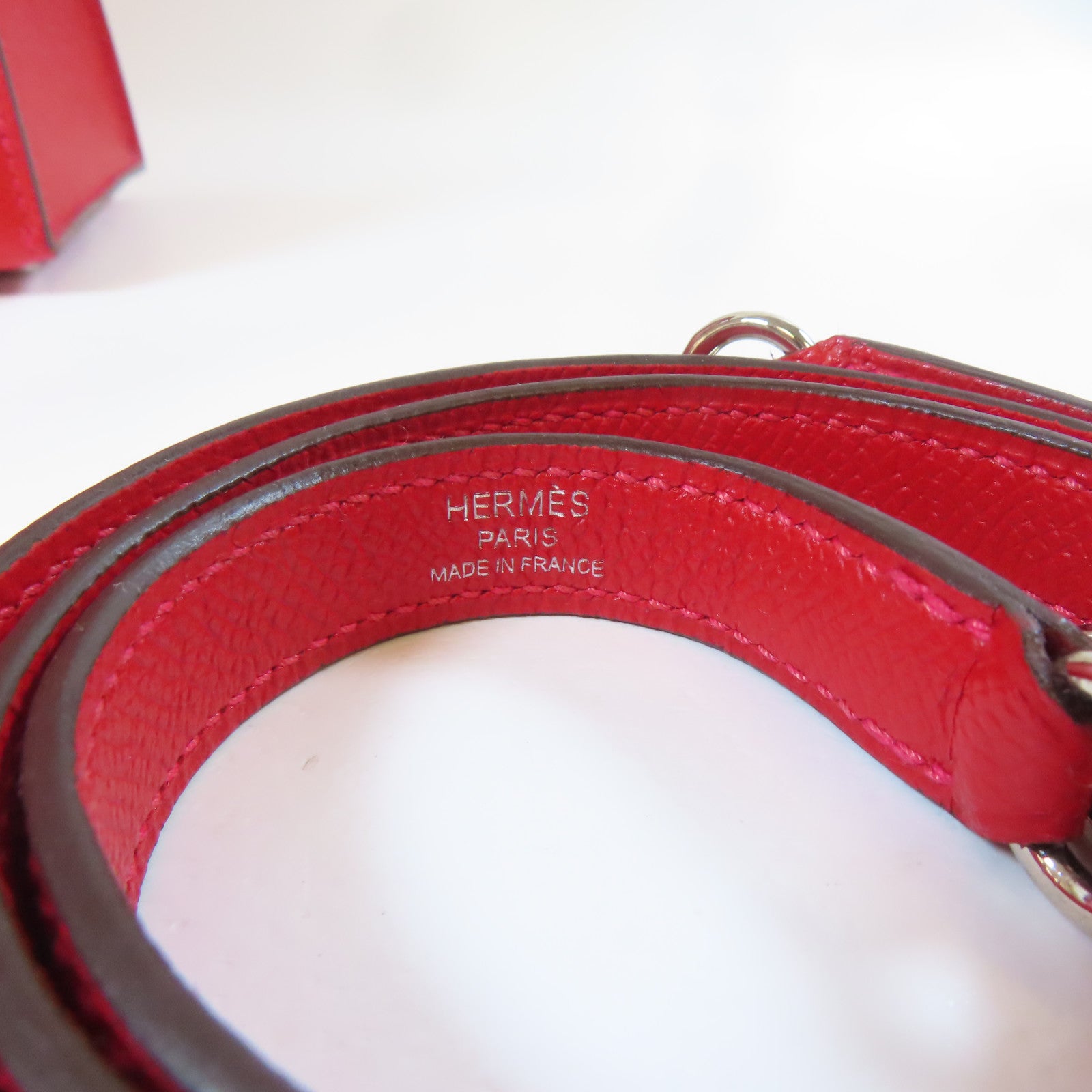 HERMES Epsom皮革Kelly 32 Sellier銀扣手挽肩背兩用袋法拉利紅