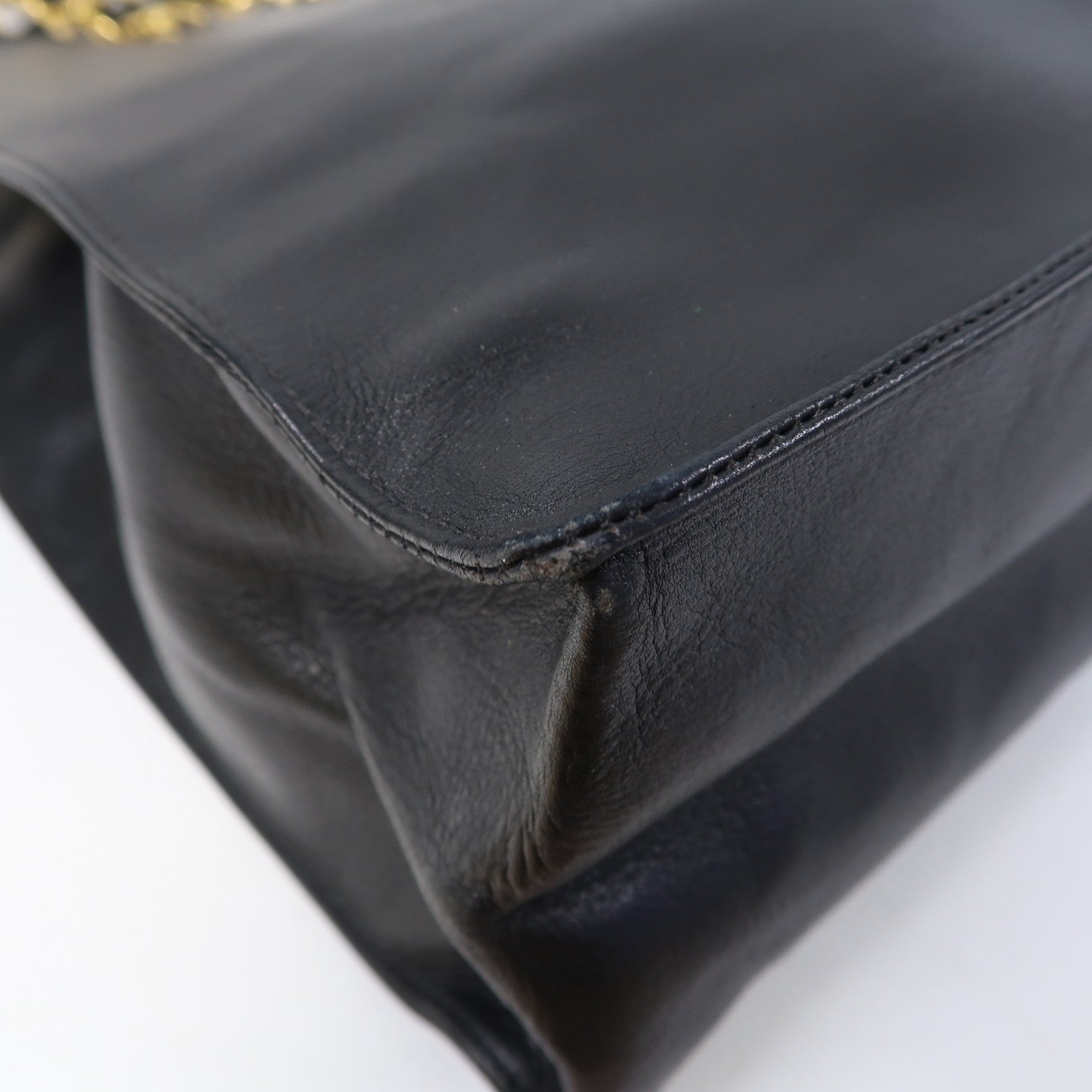 CHANEL 【激減優惠】牛皮皮革Totebag金扣手挽袋黑色