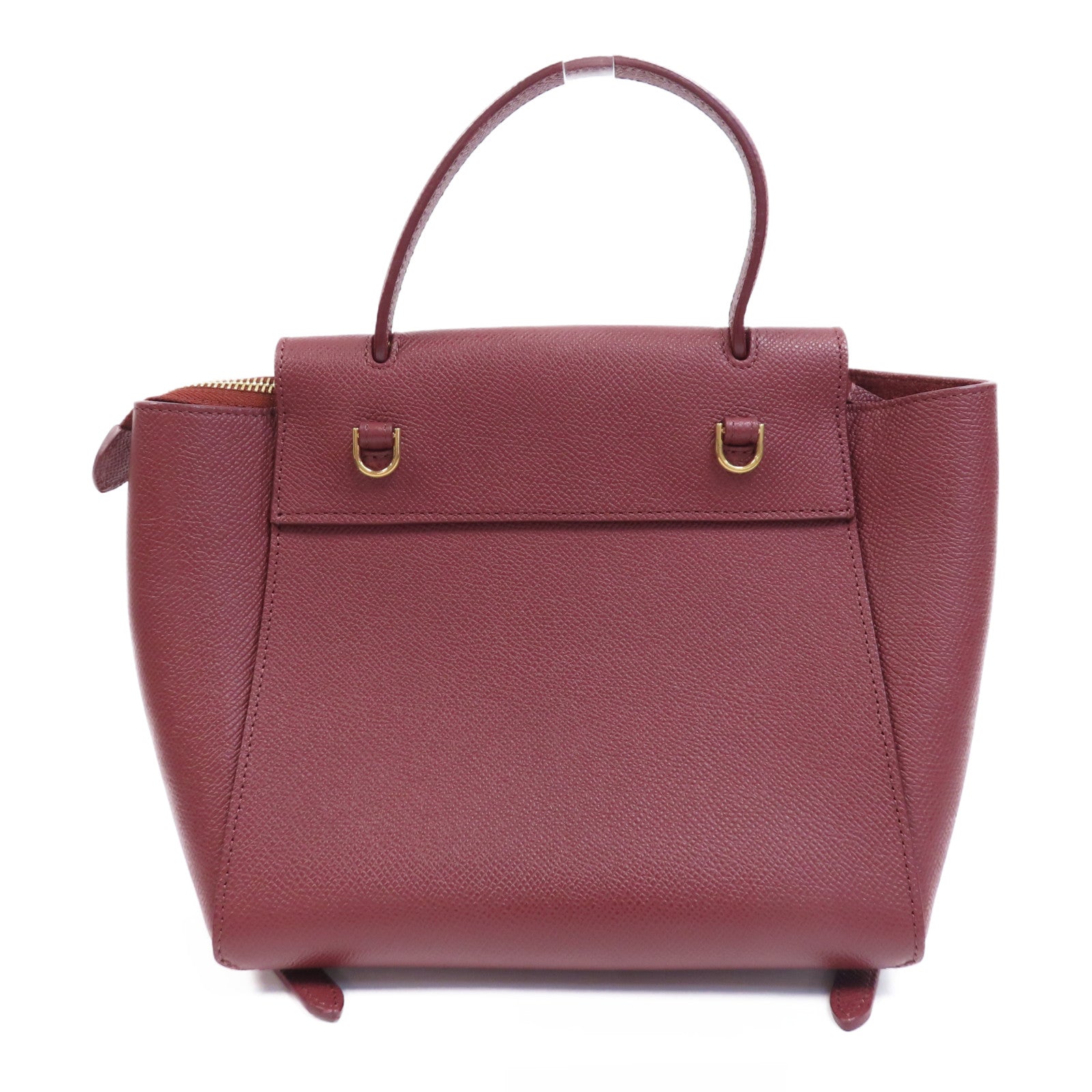 CELINE 牛皮皮革Nano Belt Bag金扣手挽肩背兩用袋紅色