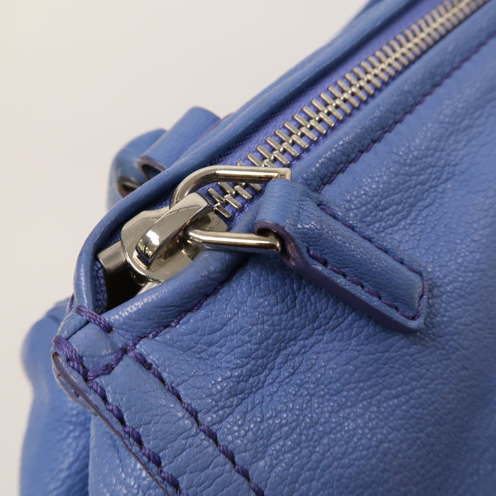 GIVENCHY 【激減優惠】皮革Pandora Shoulder Bag銀扣手挽肩背兩用袋藍色