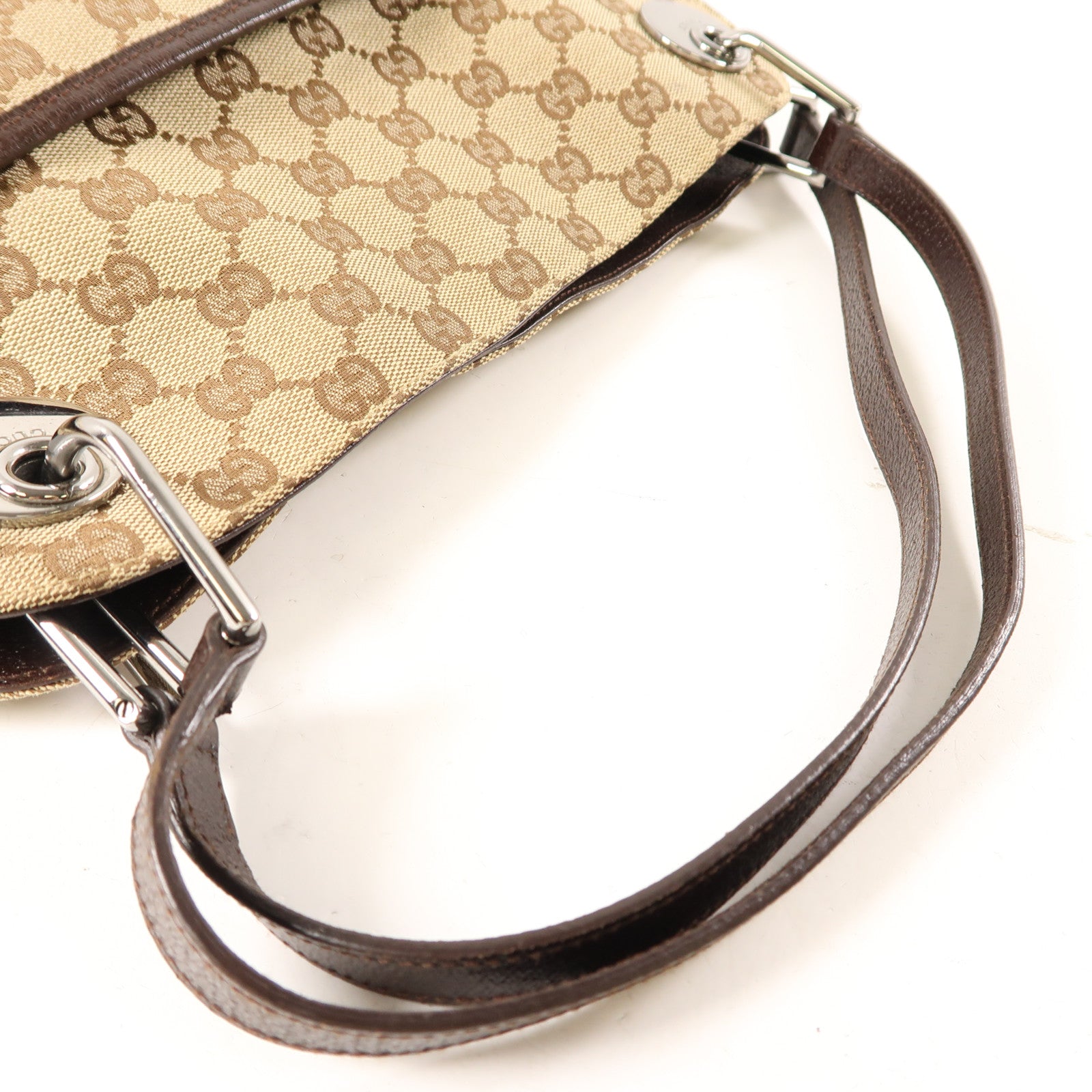 GUCCI 帆布Shoulder Bag肩背袋棕色