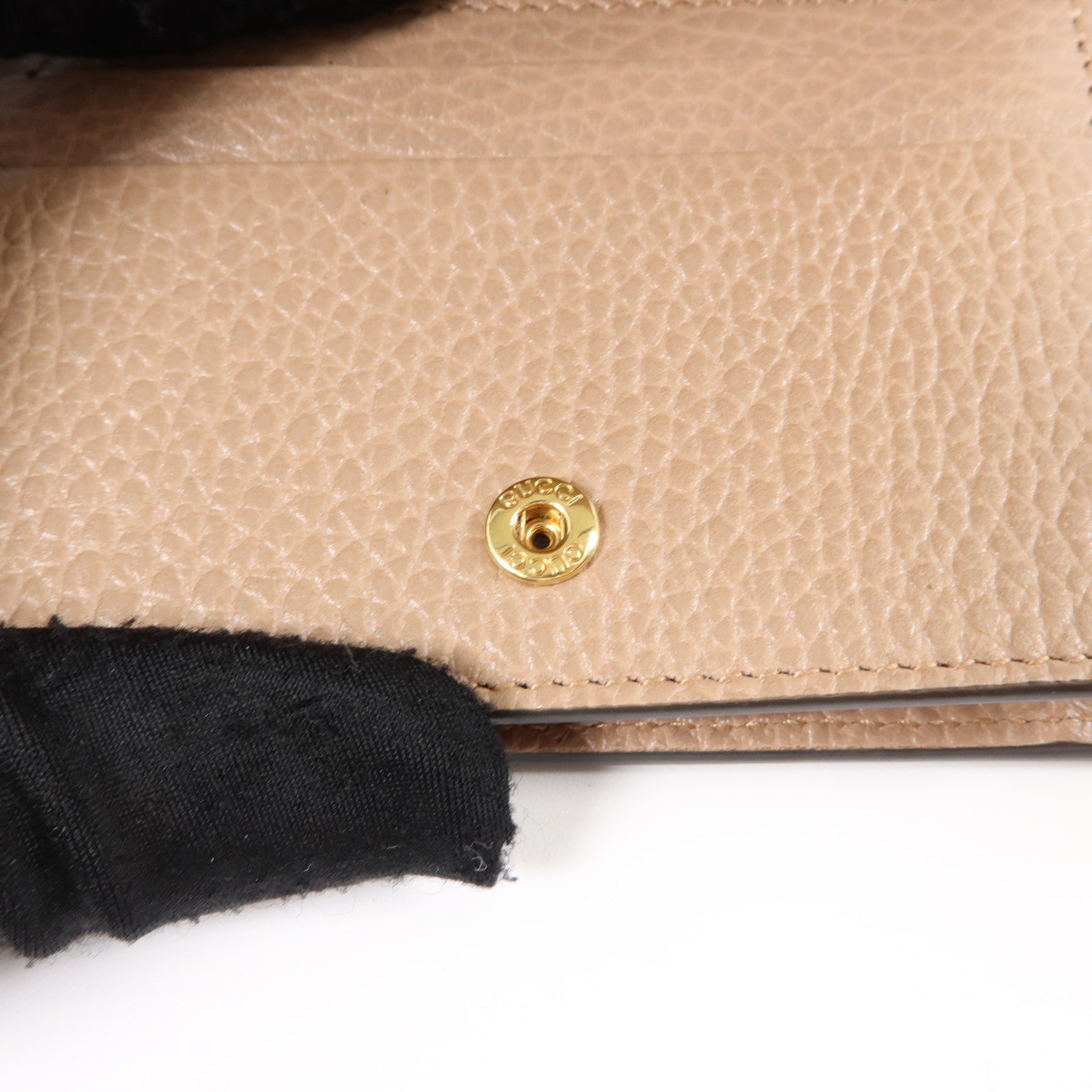 GUCCI 塗層帆布/牛皮皮革GG Marmont Card Case Wallet金扣錢包