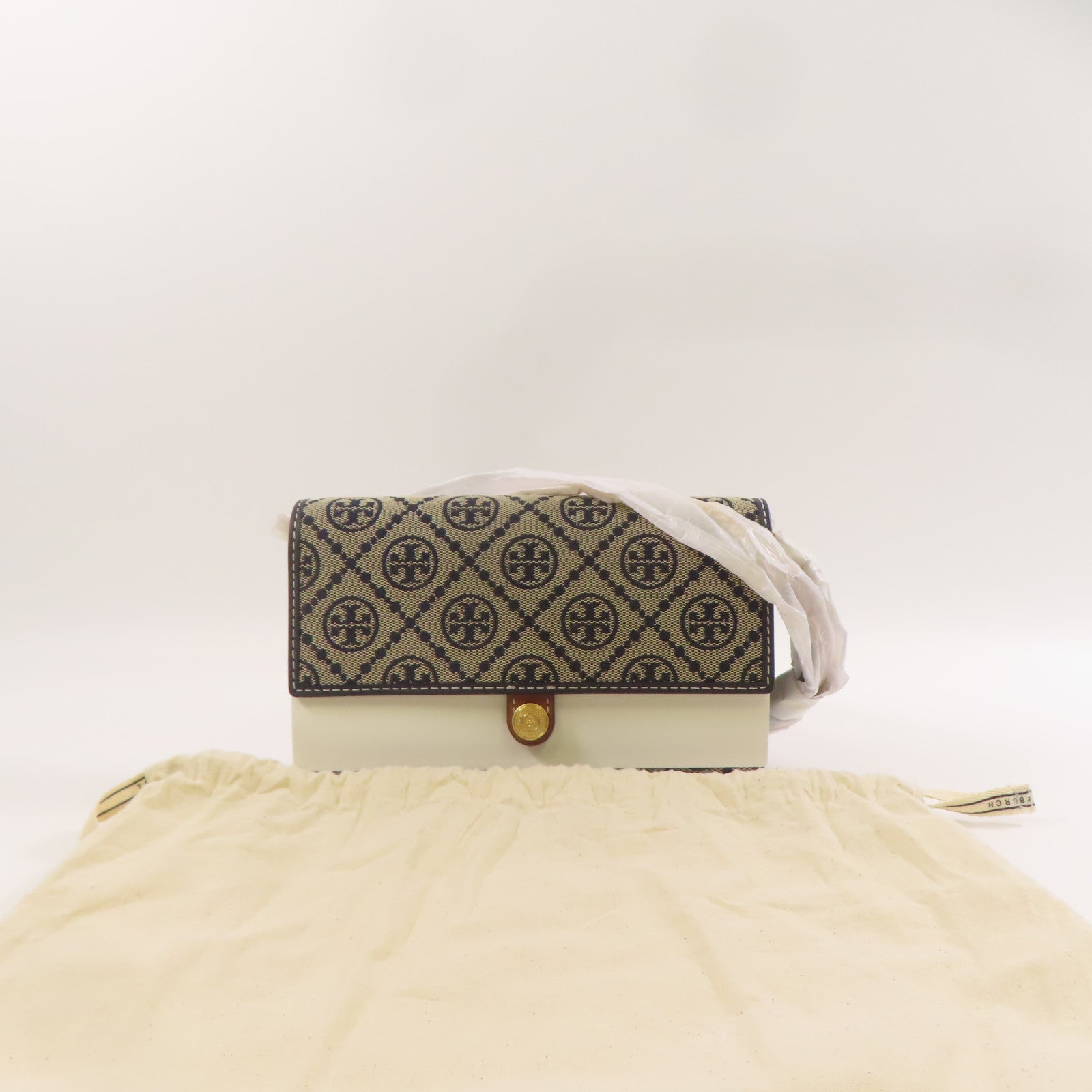 Tory Burch 帆布Shoulder Bag金扣肩背袋灰色