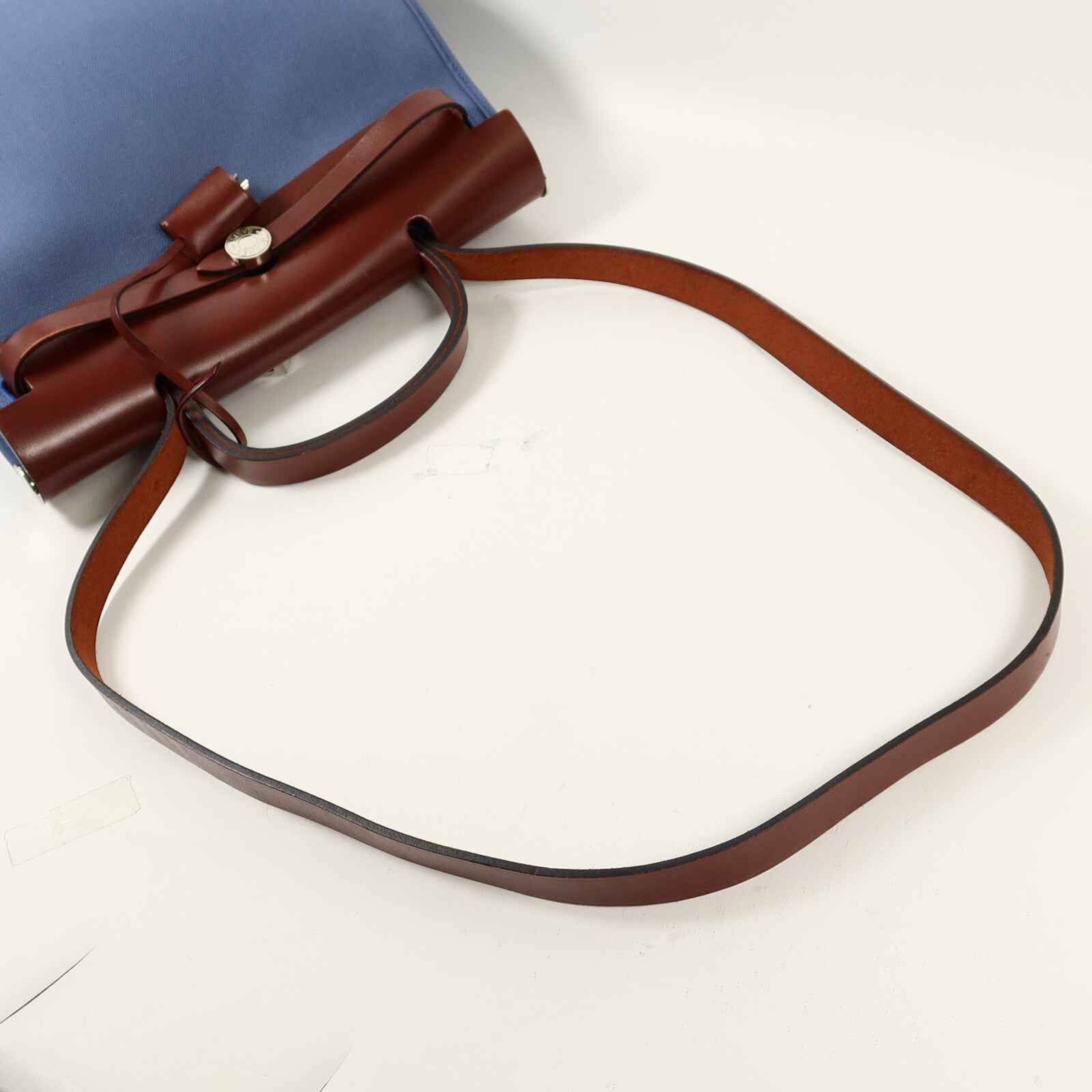 HERMES 帆布Herbag PM手挽肩背兩用袋Bleu Agate