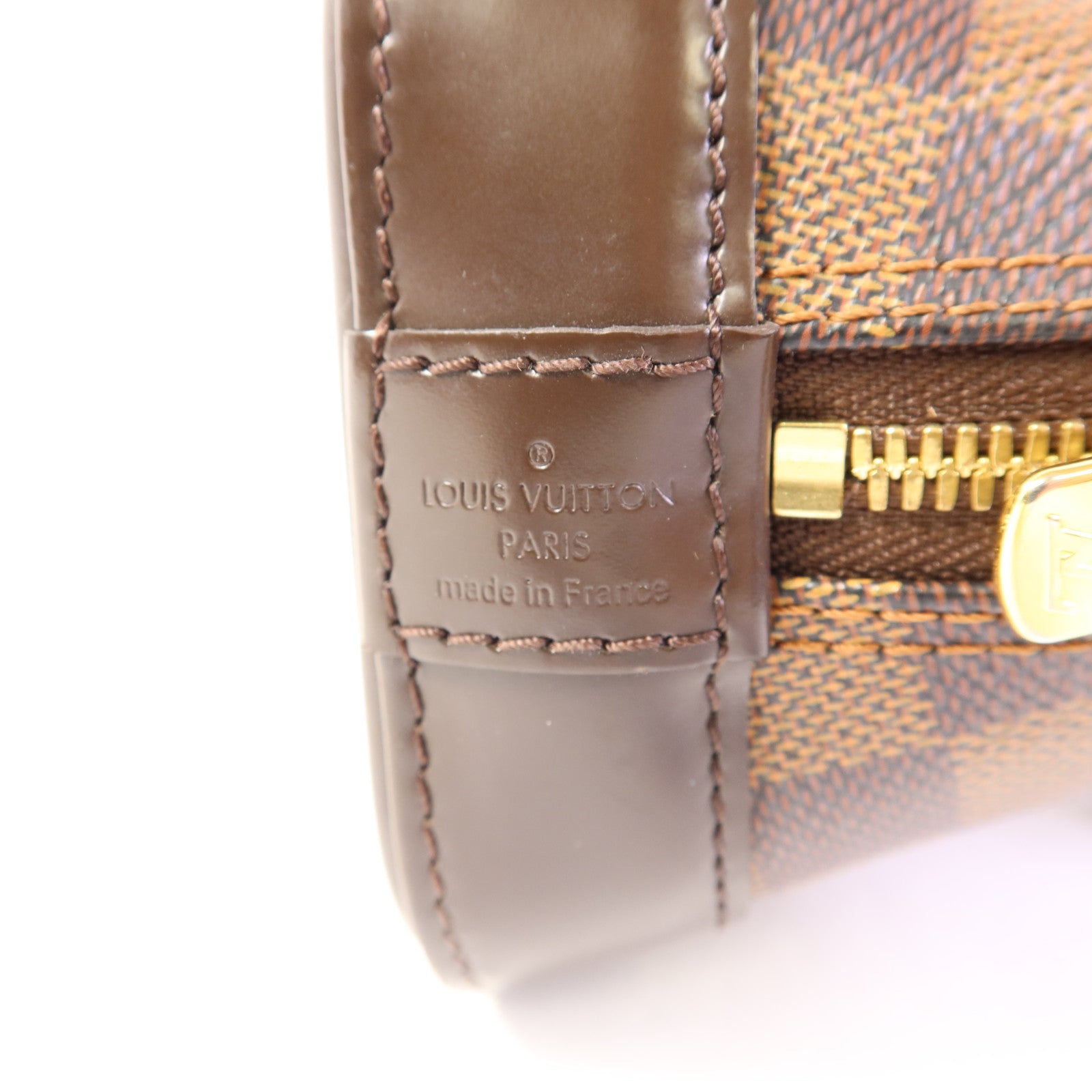 LOUIS VUITTON Damier Alma BB金扣手挽肩背兩用袋棕色