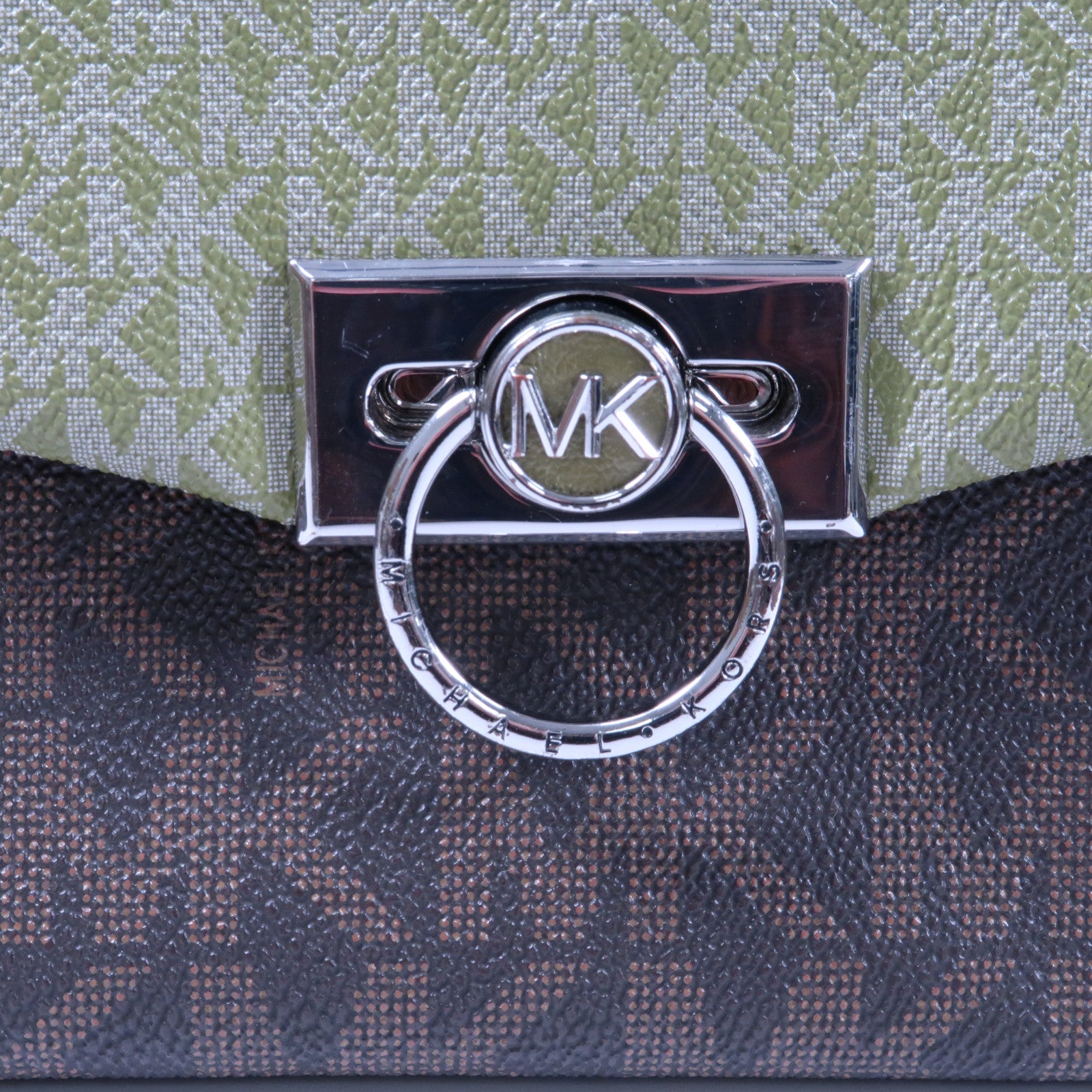 Michael Kors 塗層帆布Shoulder Bag銀扣手挽肩背兩用袋