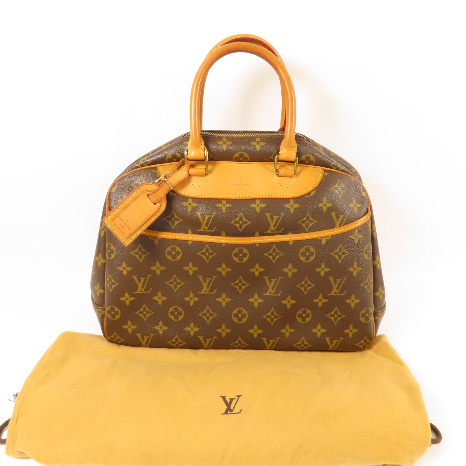 LOUIS VUITTON LV GHW Deauville Handbag M47270 Monogram Brown