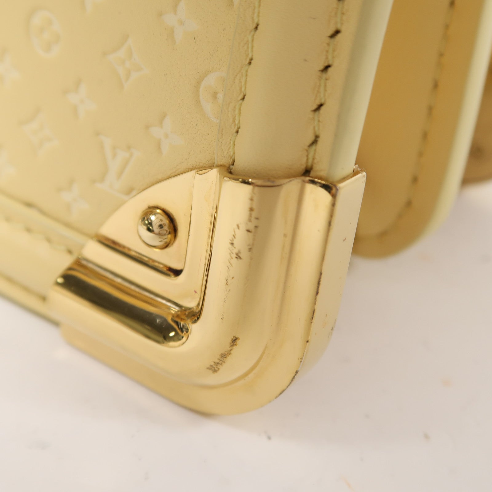 LOUIS VUITTON (PRICE DOWN) LV GHW Mini Dauphine Shoulder Bag M22597 Calfskin Leather Yellow