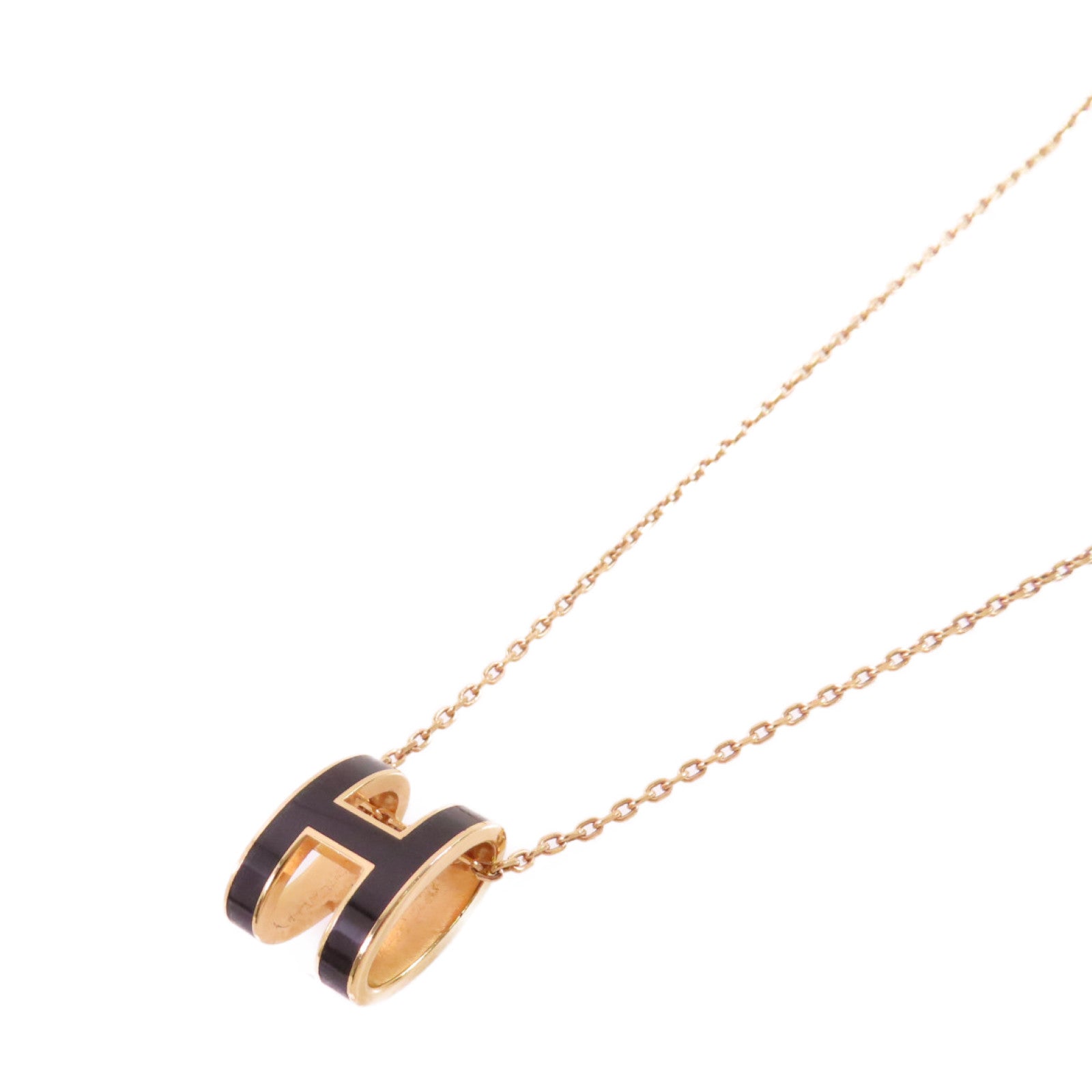 HERMES 金屬/琺瑯Pop H Necklace項鏈黑色