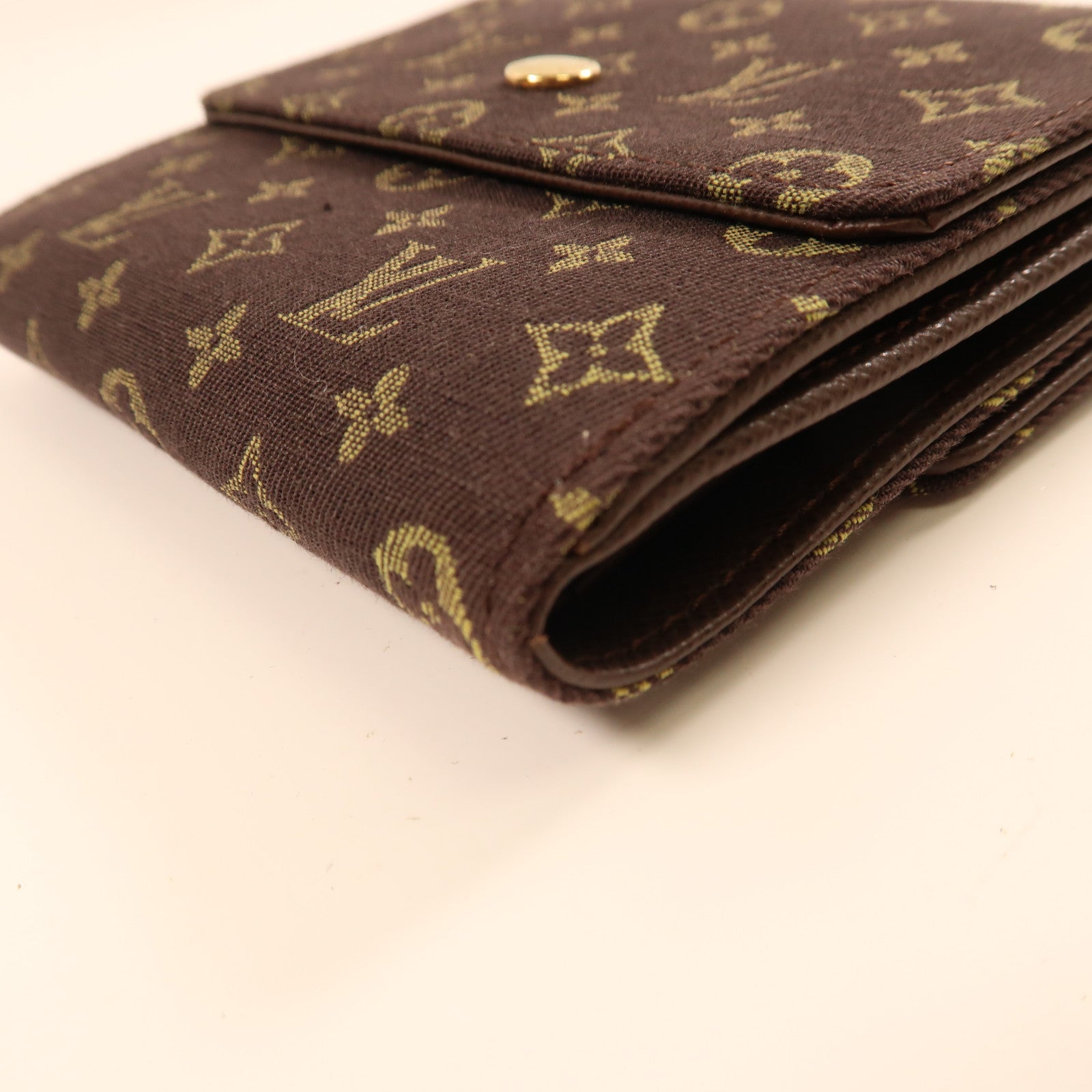LOUIS VUITTON 帆布Wallet金扣錢包啡色