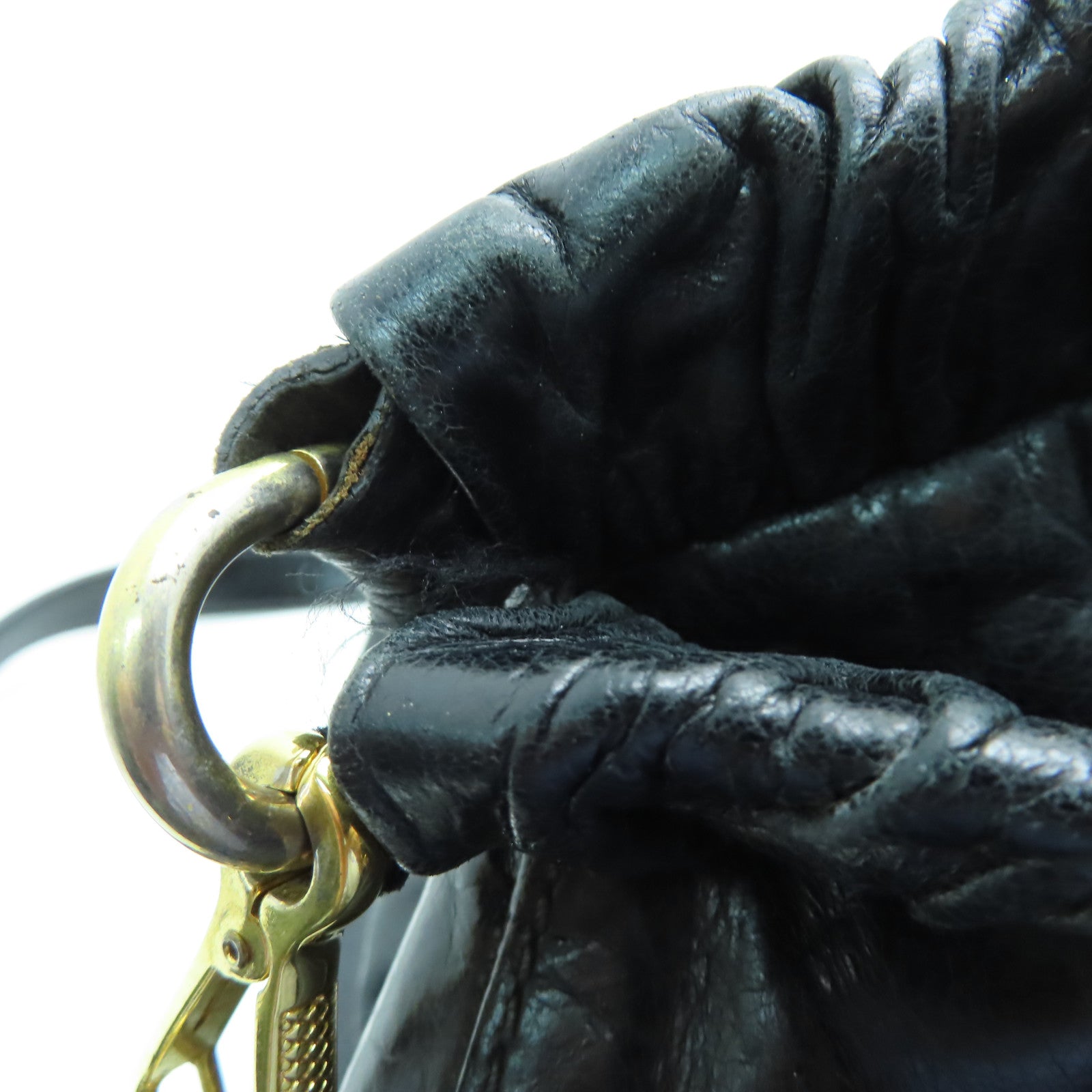 Miu Miu 【激減優惠】牛皮皮革Shoulder Bag金扣肩背袋黑色