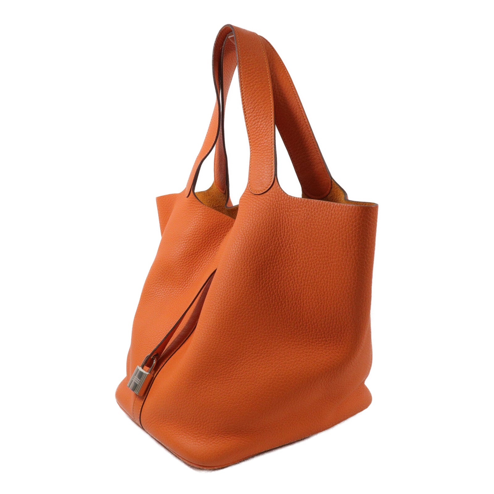 HERMES Clemence皮革Picotin GM手挽袋Orange