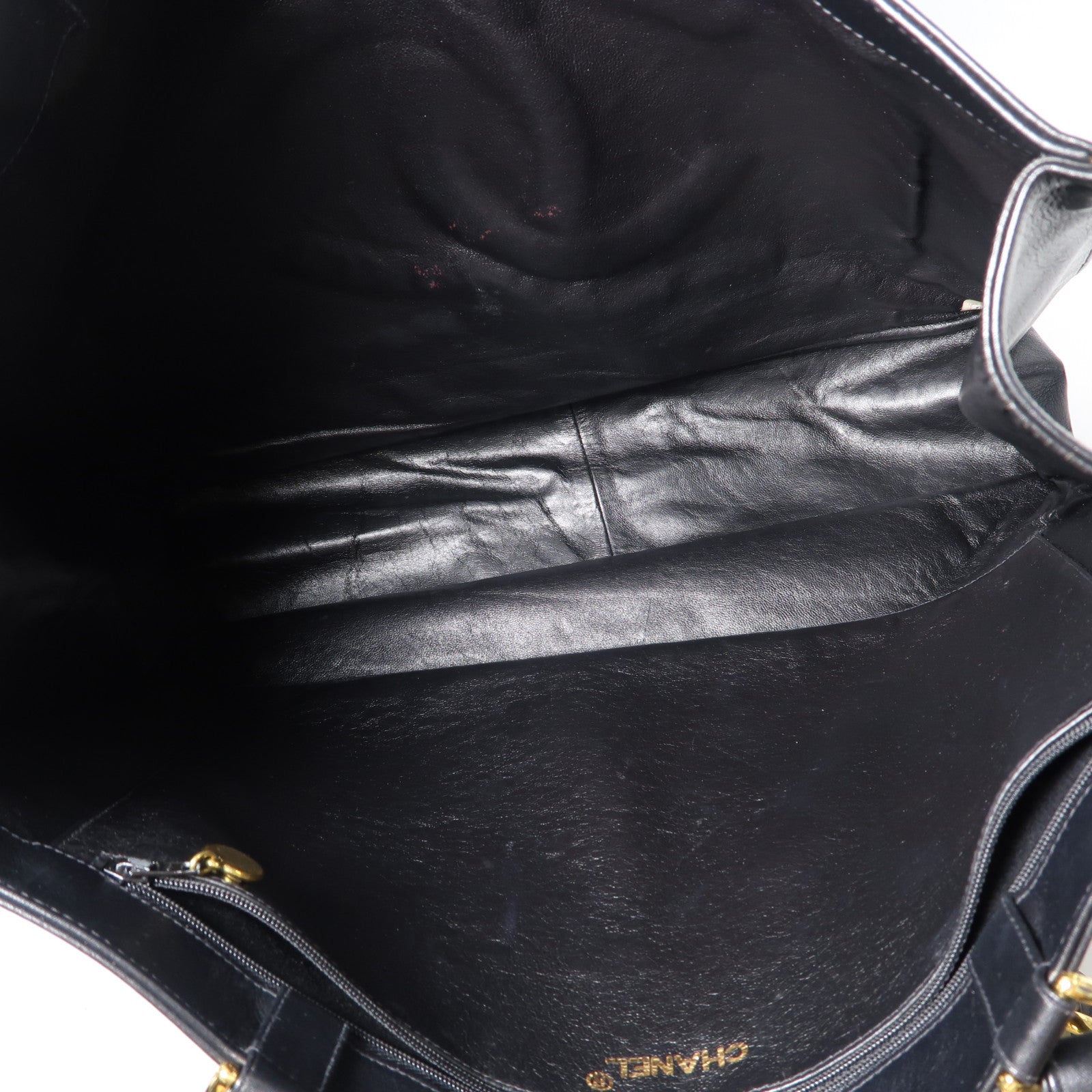 CHANEL 【激減優惠】牛皮皮革Totebag金扣手挽袋黑色