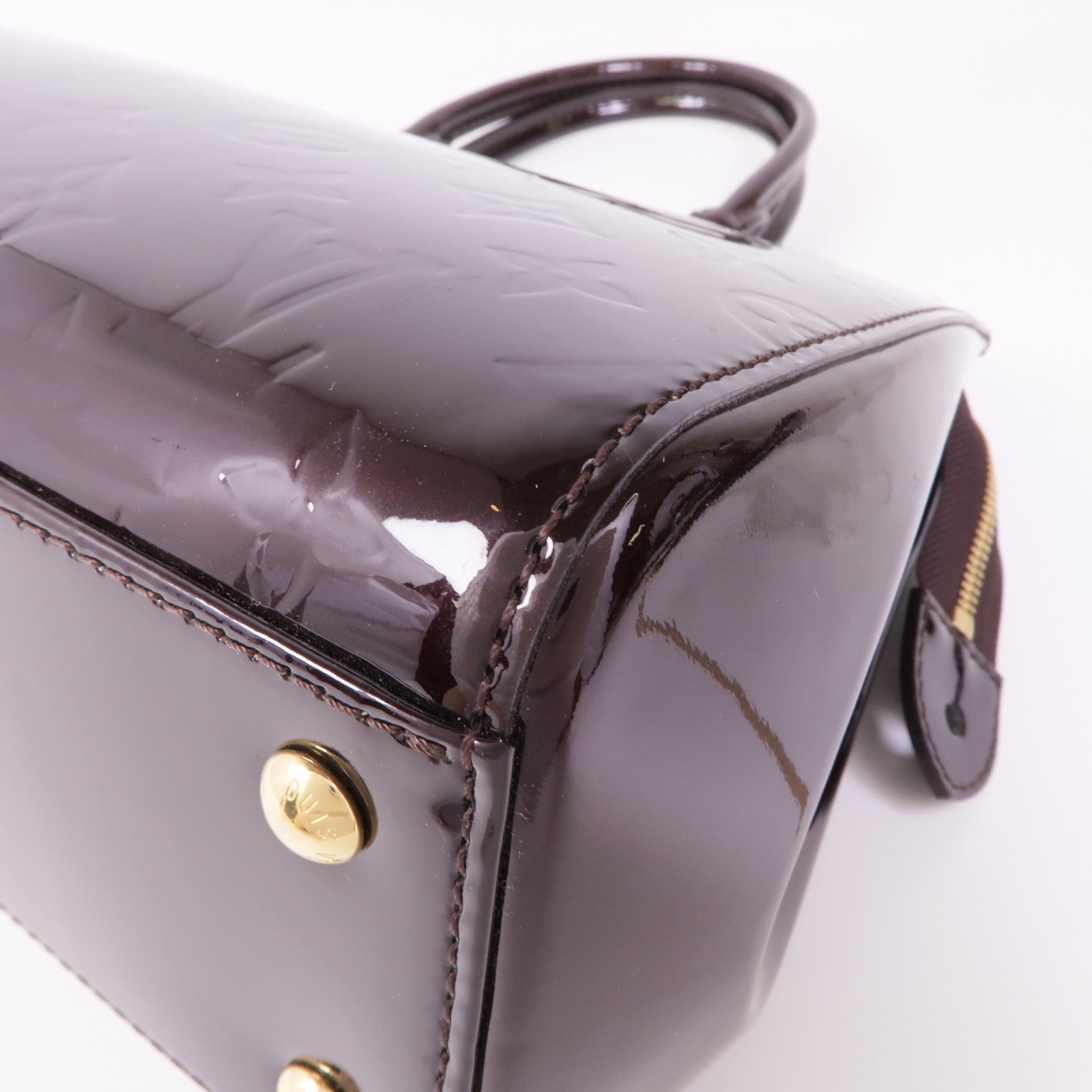 LOUIS VUITTON LV GHW Brea MM 2 Way Shoulder Bag M50597 Vernis Dark Brown