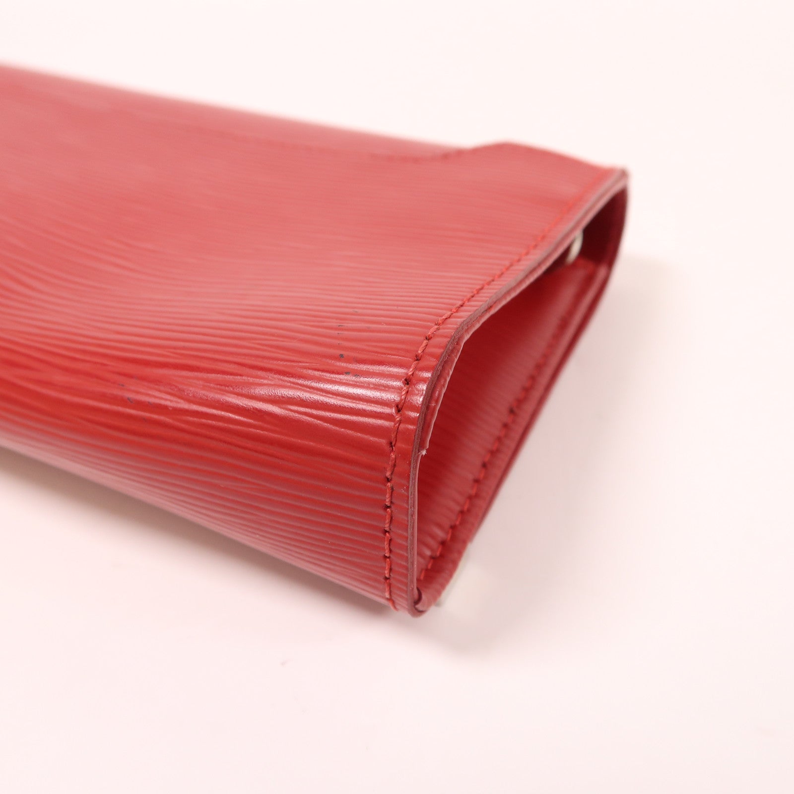 LOUIS VUITTON Epi Sevigne Clutch銀扣肩背袋紅色