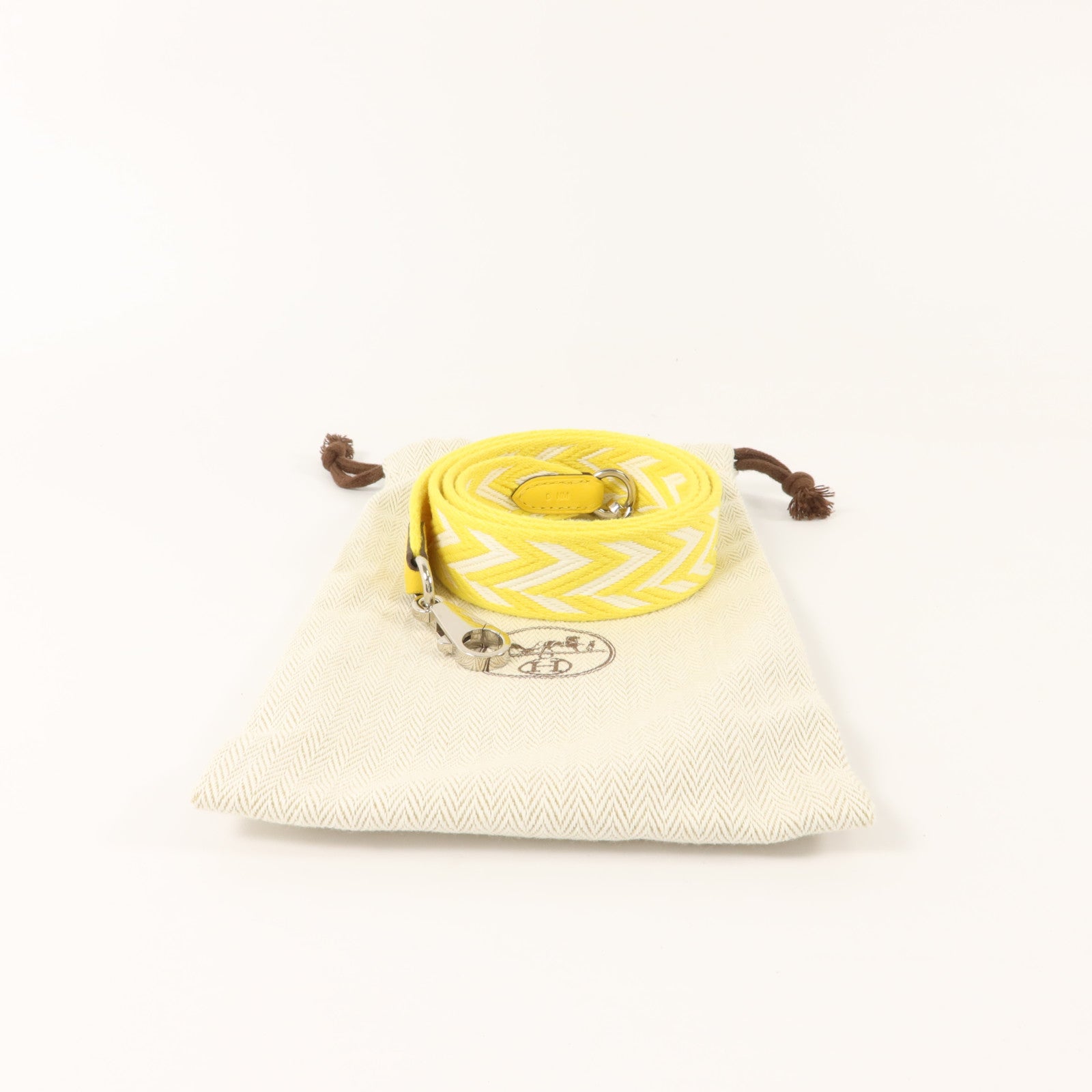HERMES 帆布/Swift皮革Sangle Zigzag 25mm Bag Strap肩帶Lime