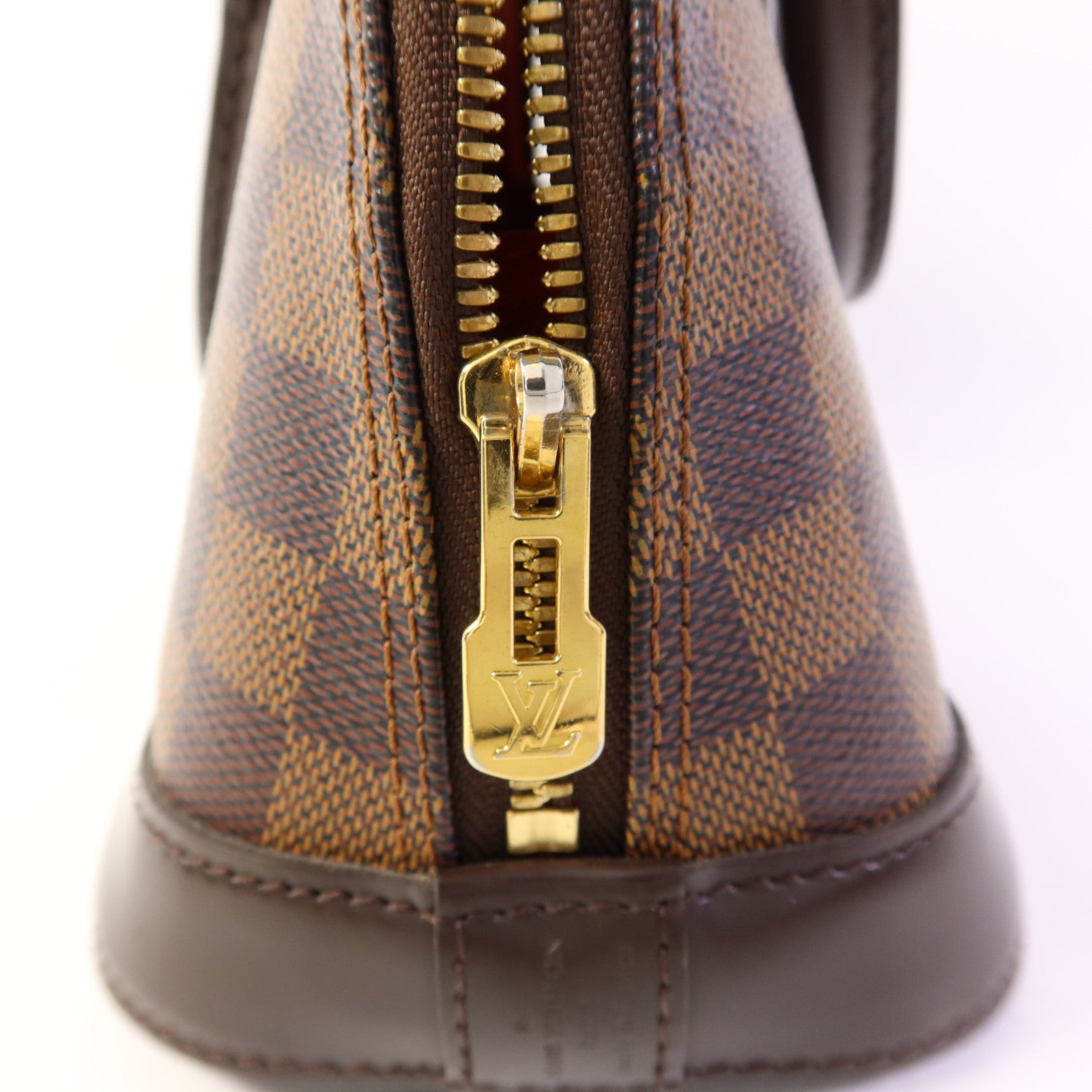 LOUIS VUITTON Damier Alma BB金扣手挽肩背兩用袋棕色