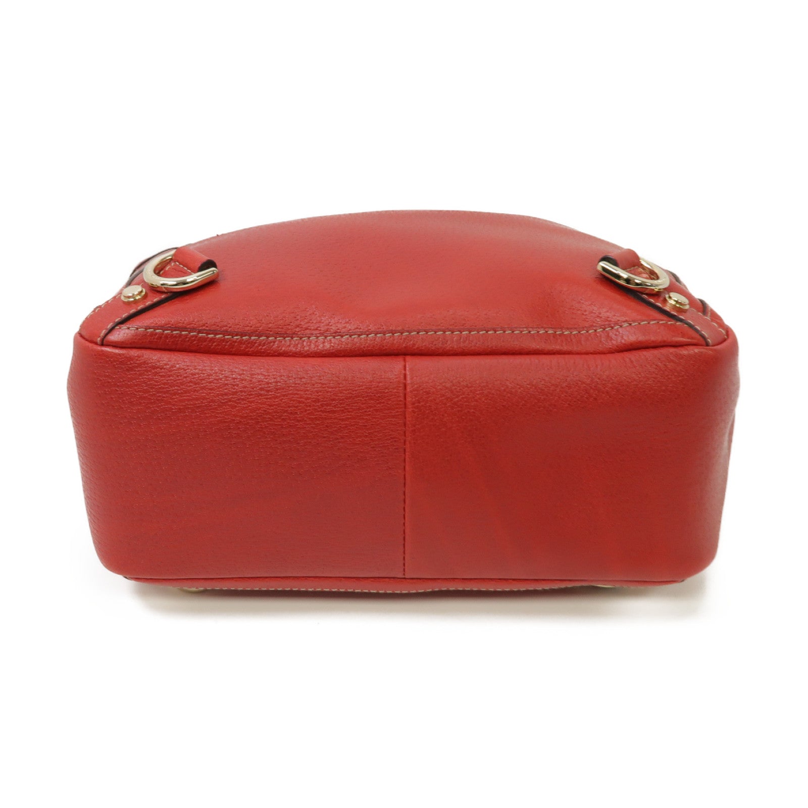 GUCCI 【清倉大減價】牛皮皮革Tote Bag金扣肩背袋紅色