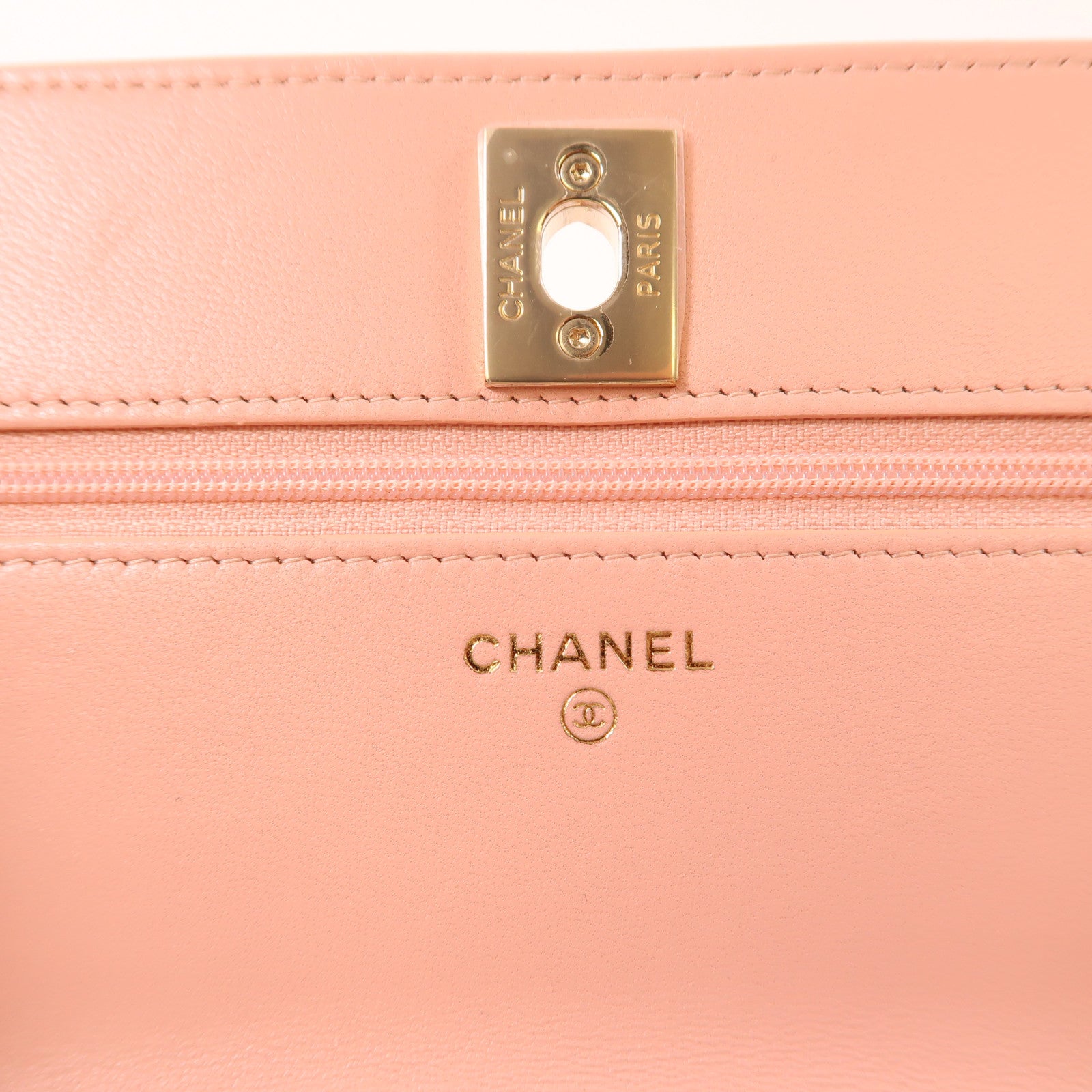CHANEL CC GHW Chain Shoulder Bag Lambskin Leather Pink