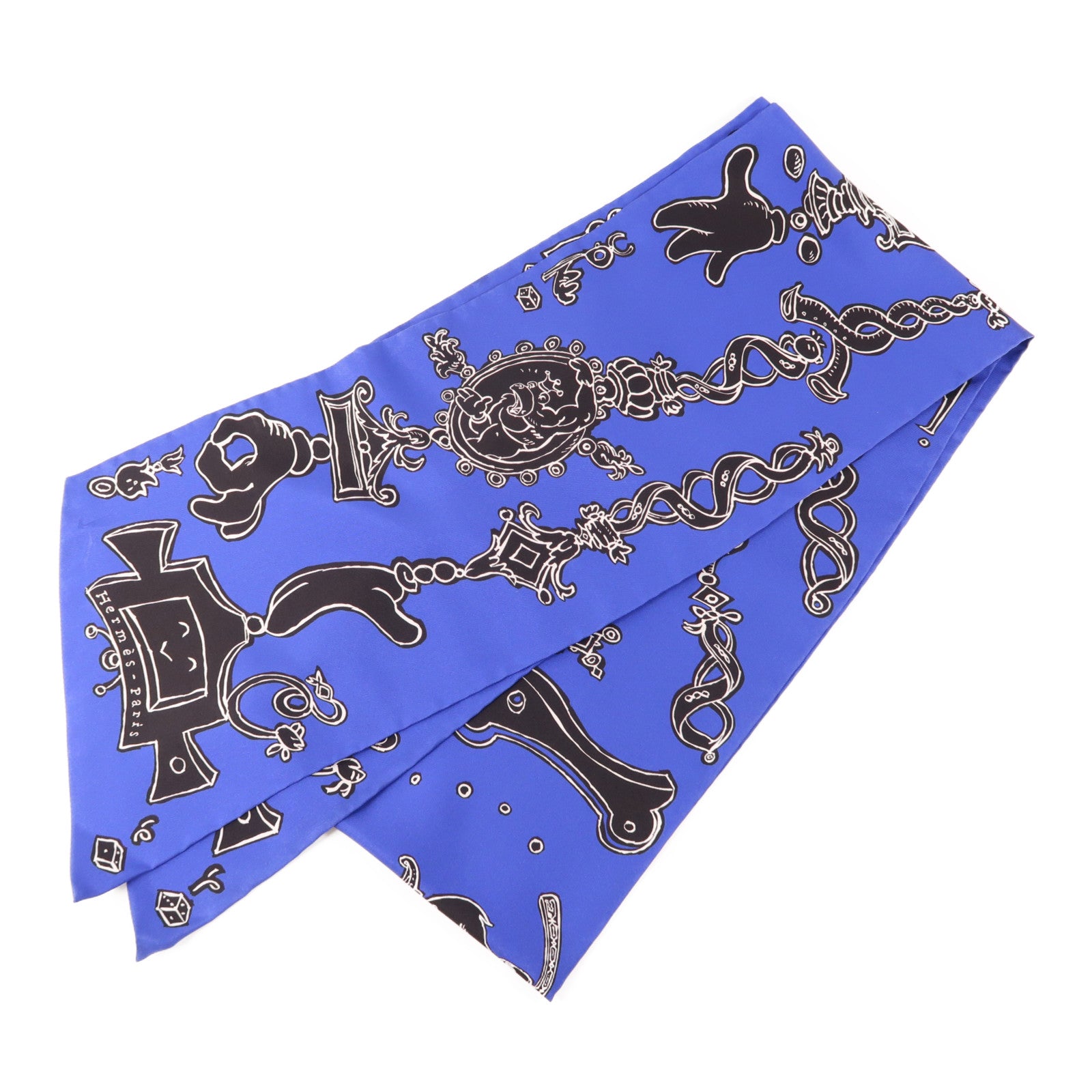HERMES 絲質Max Twilly絲巾Blue