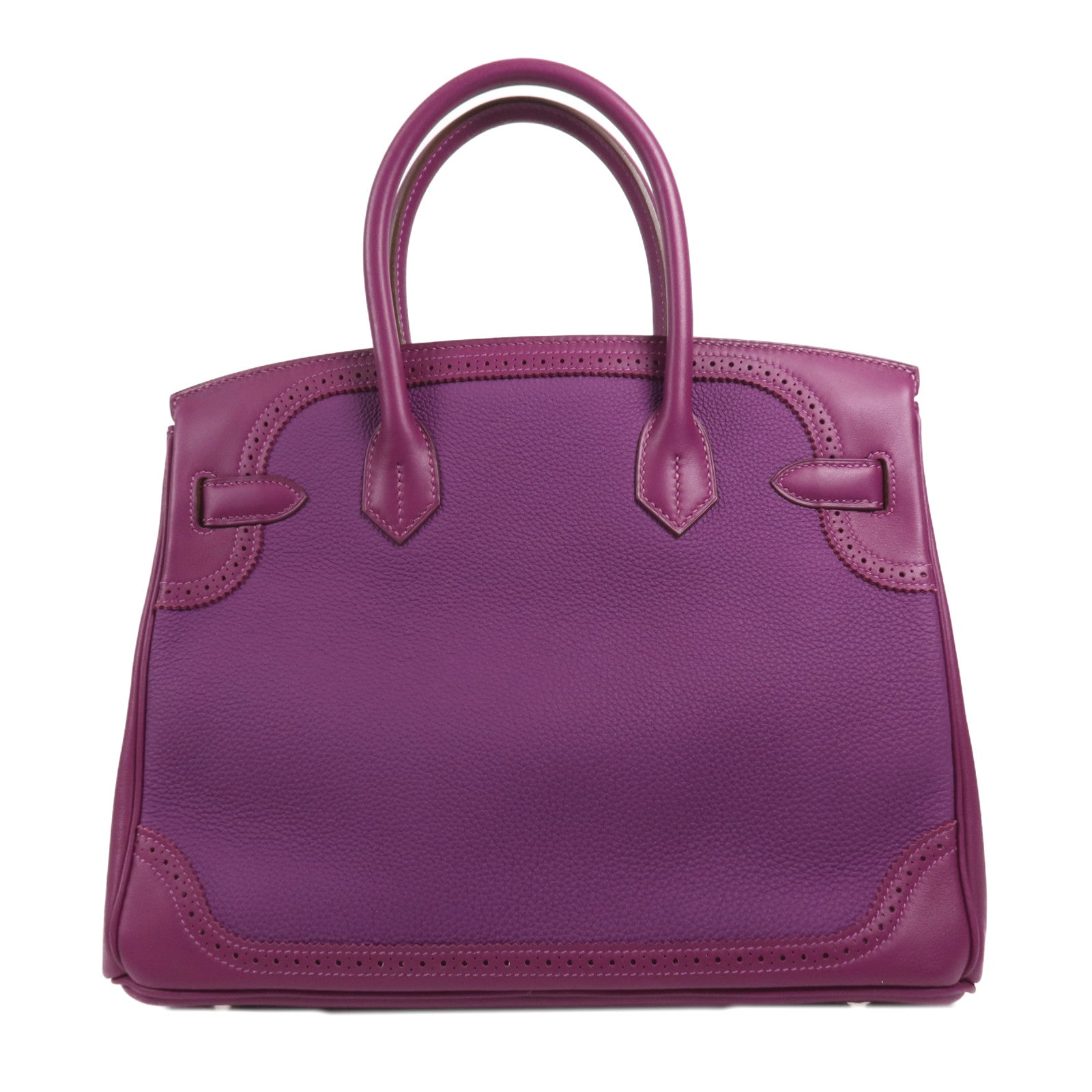 HERMES Swift皮革Birkin 30 Ghillies銀扣手挽袋Anemone