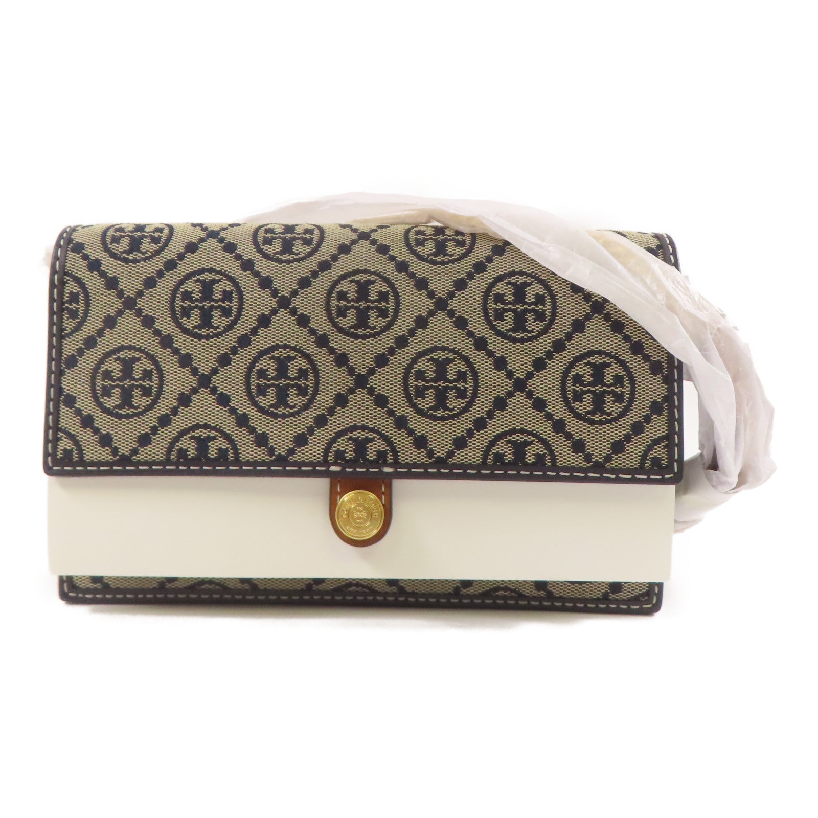 Tory Burch 帆布Shoulder Bag金扣肩背袋灰色