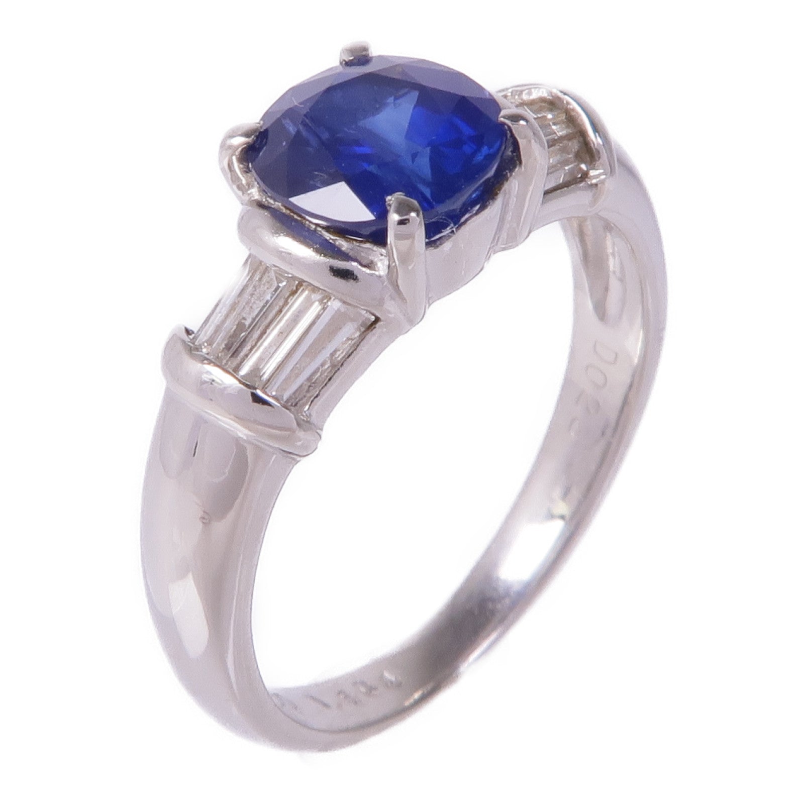 JEWELRY 【激減優惠】PT900鉑金Sapphire Diamond Ring藍寶石/鑽石戒指US#6