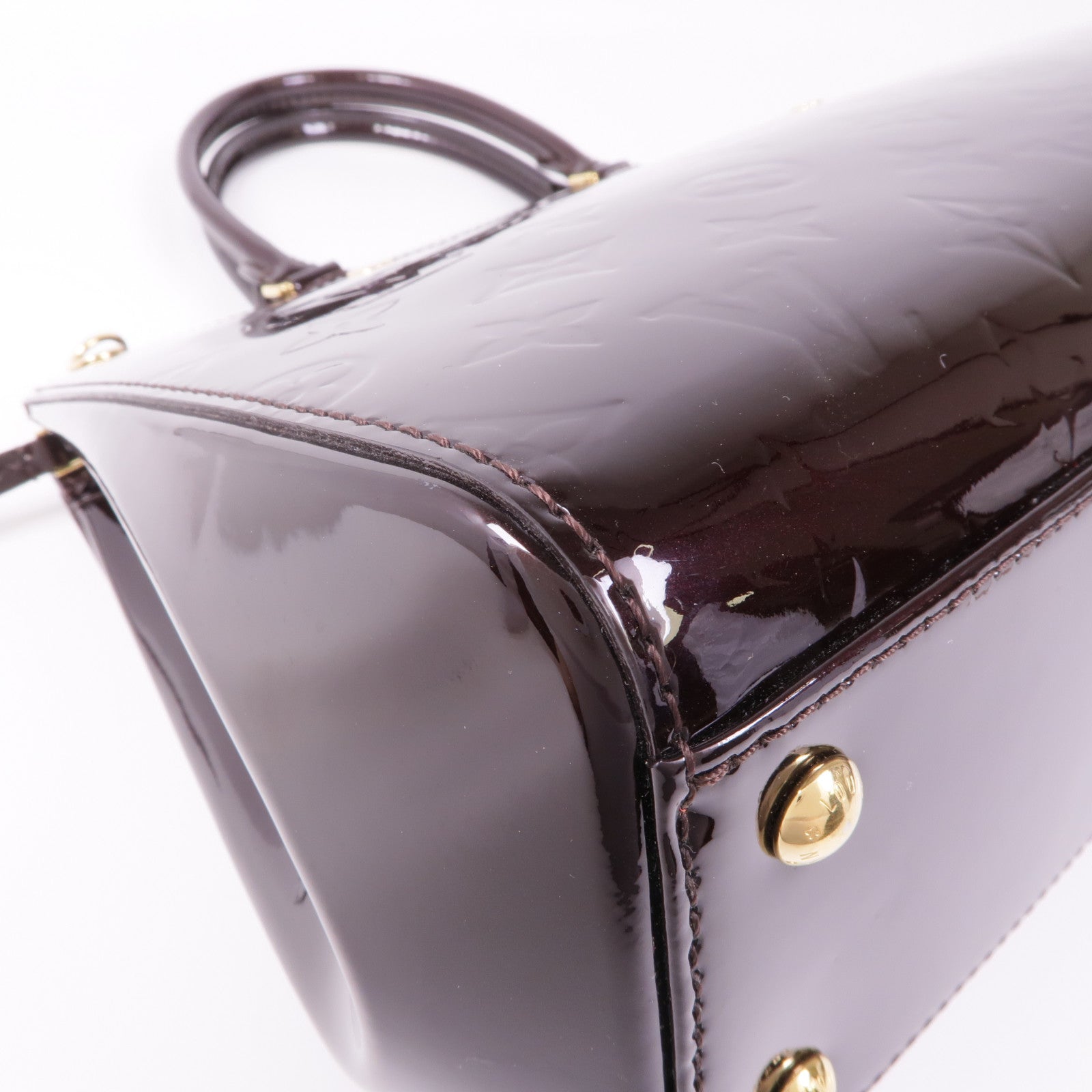 LOUIS VUITTON LV GHW Brea MM 2 Way Shoulder Bag M50597 Vernis Dark Brown