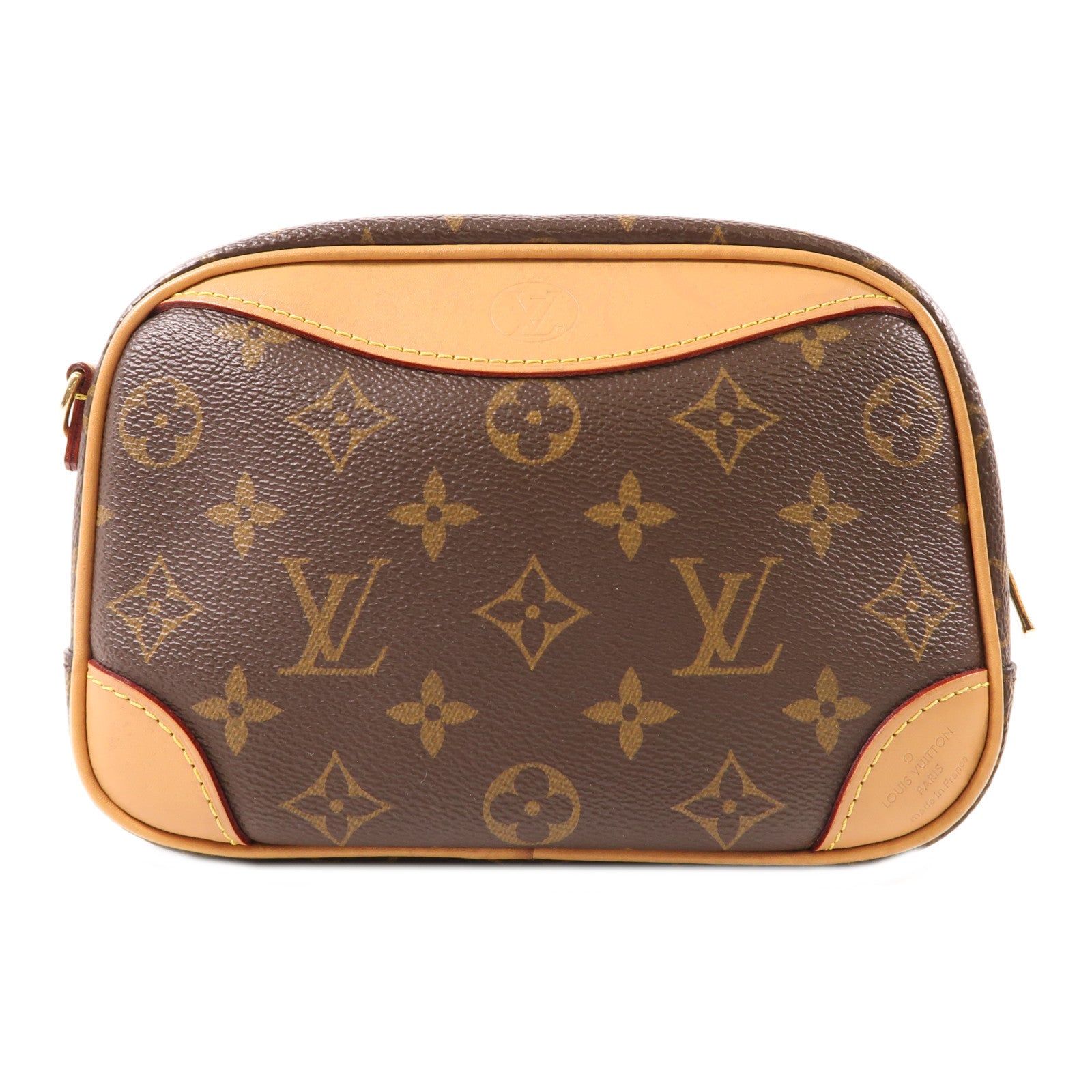 LOUIS VUITTON Monogram Deauville Mini金扣肩背袋棕色