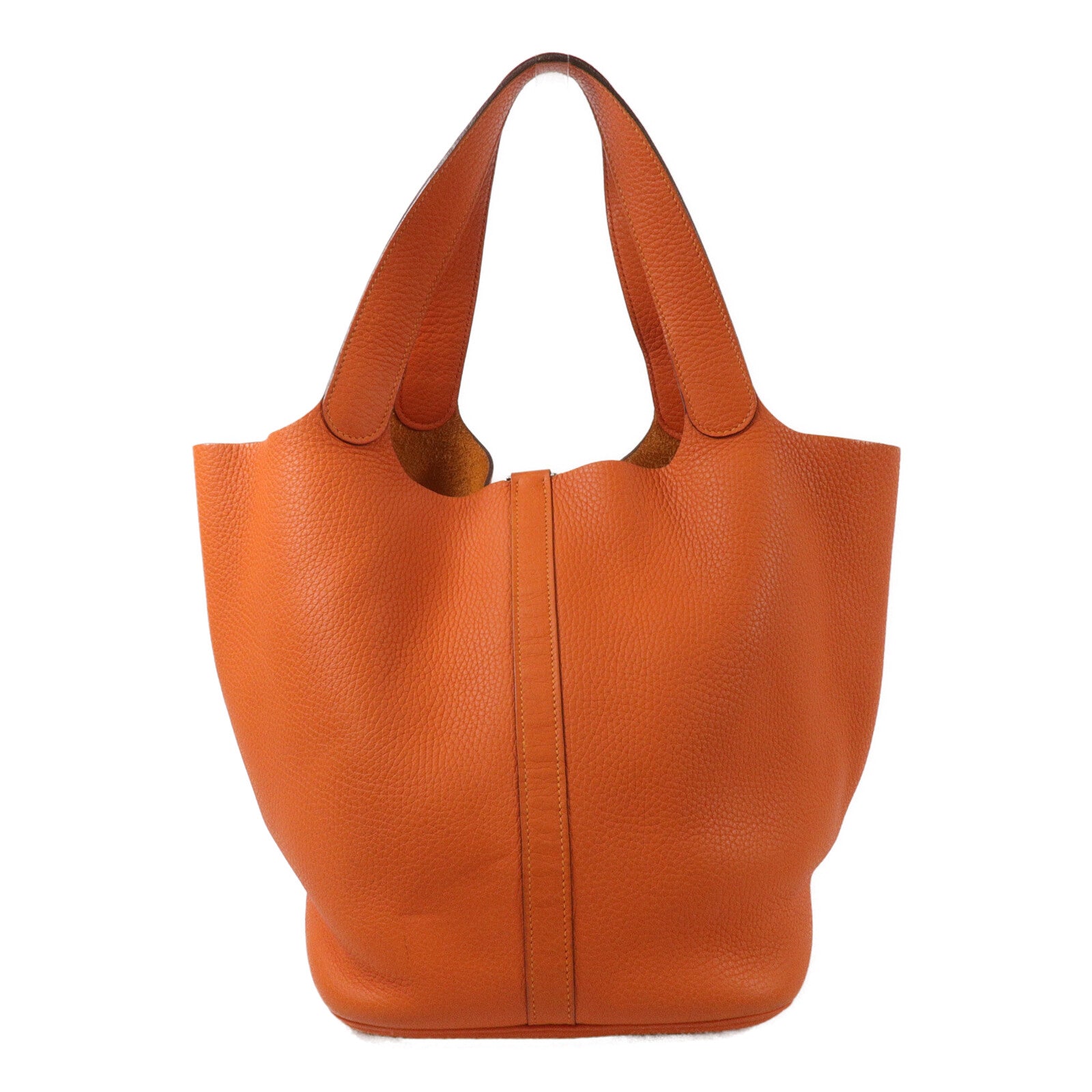 HERMES Clemence皮革Picotin GM手挽袋Orange