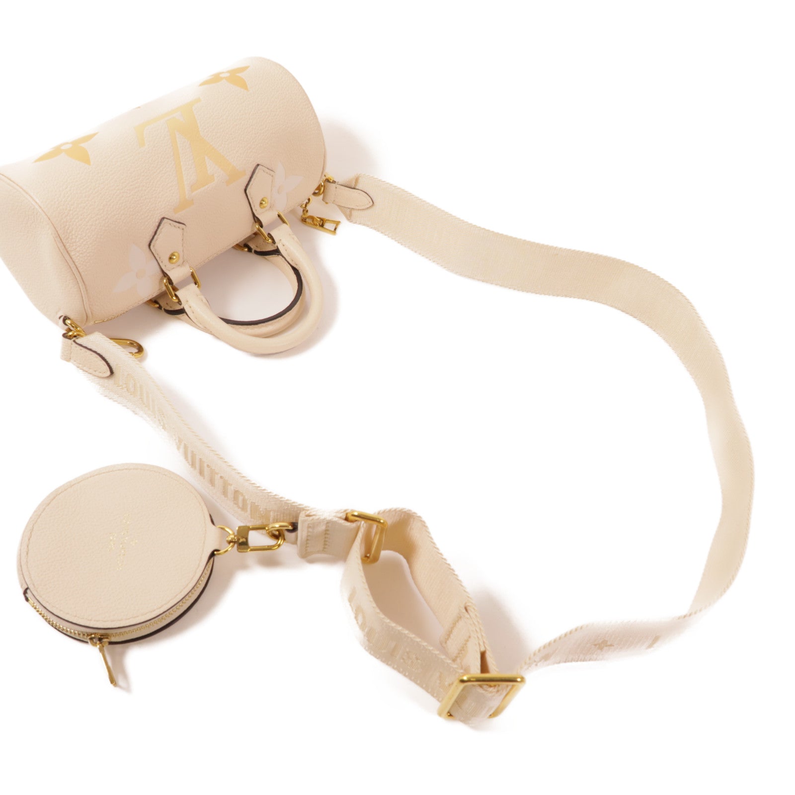 LOUIS VUITTON Monogram Empreinte Papillon BB金扣手挽肩背兩用袋