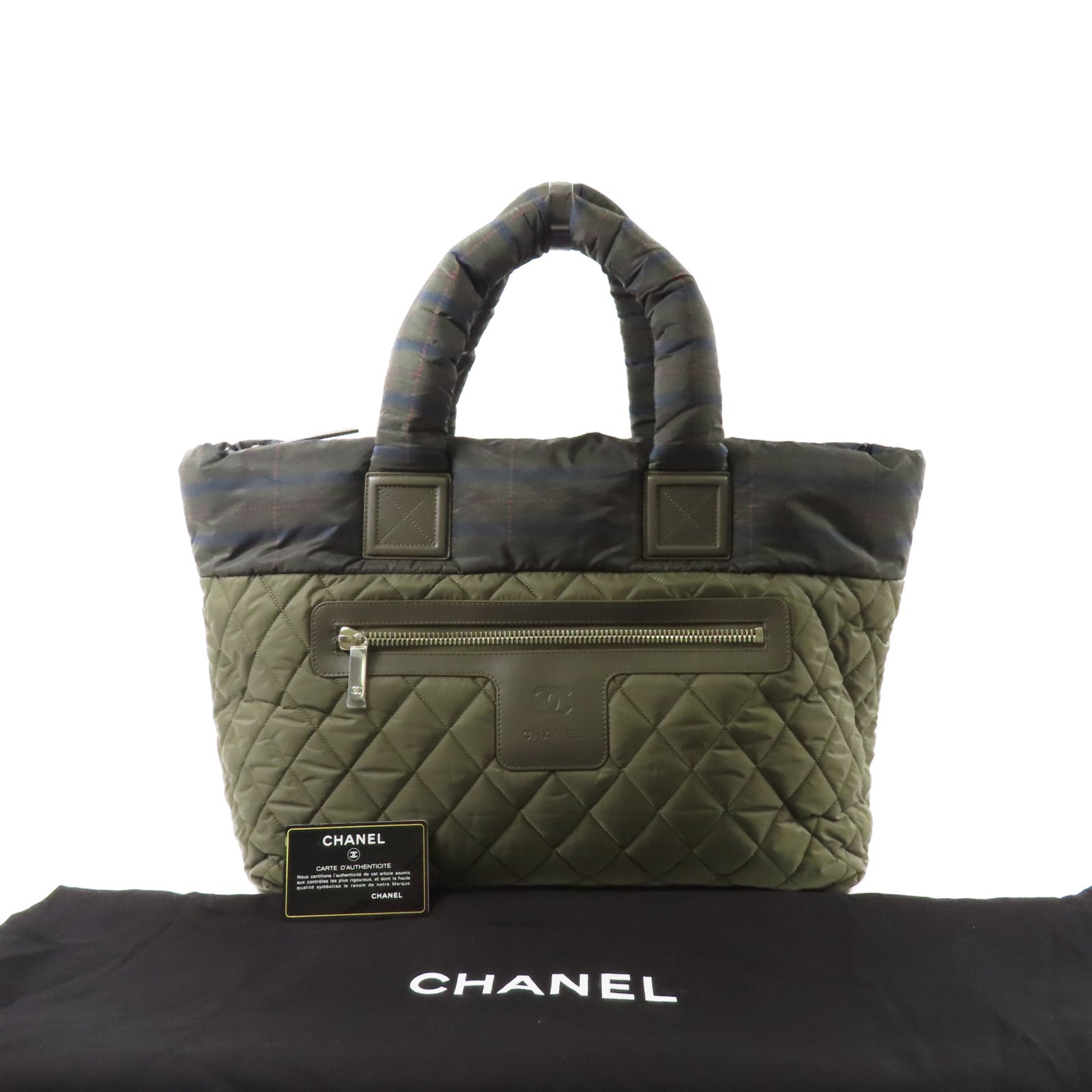 CHANEL 尼龍Cocoon銀扣肩背袋