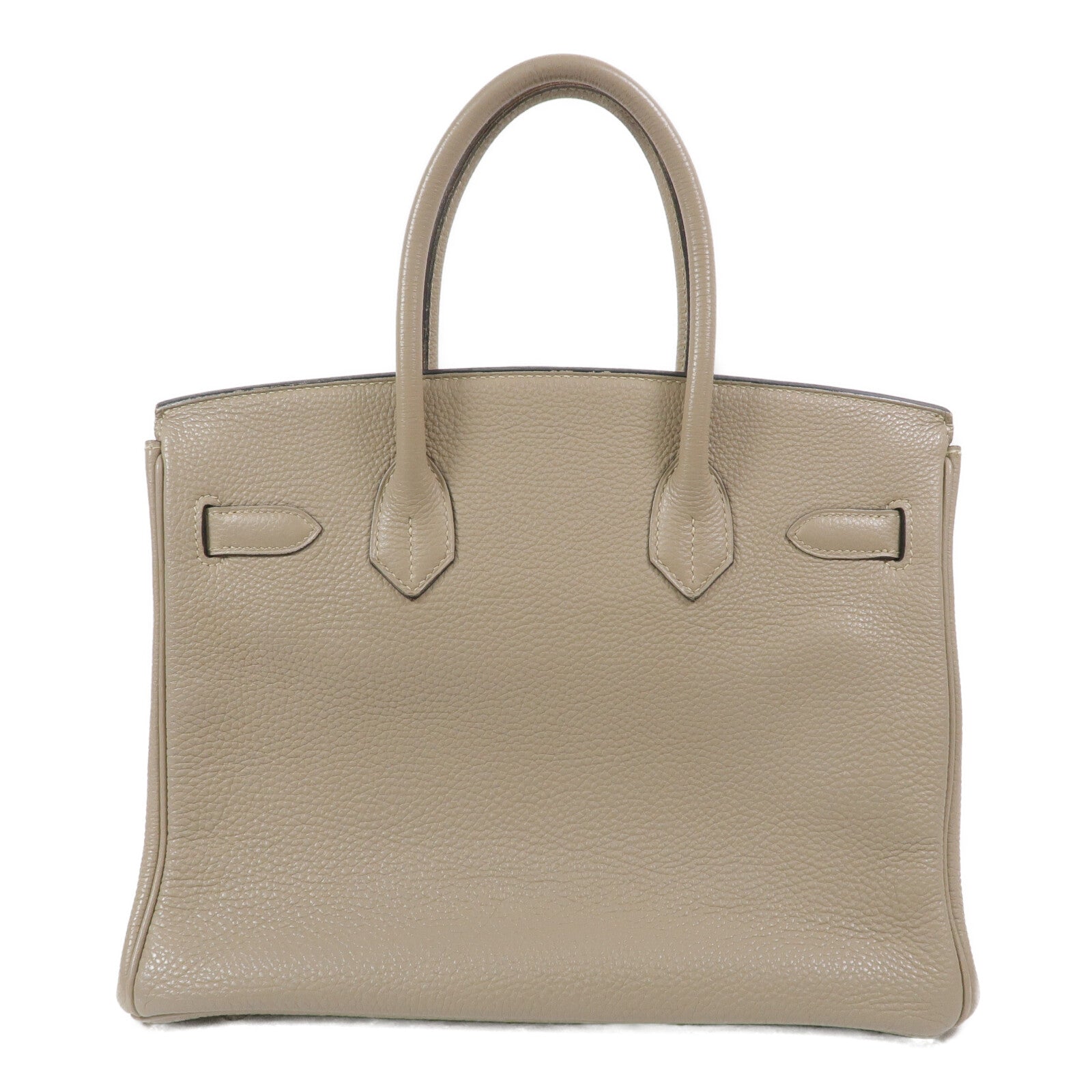 HERMES Clemence皮革Birkin 30手挽袋Gris Tourterelle