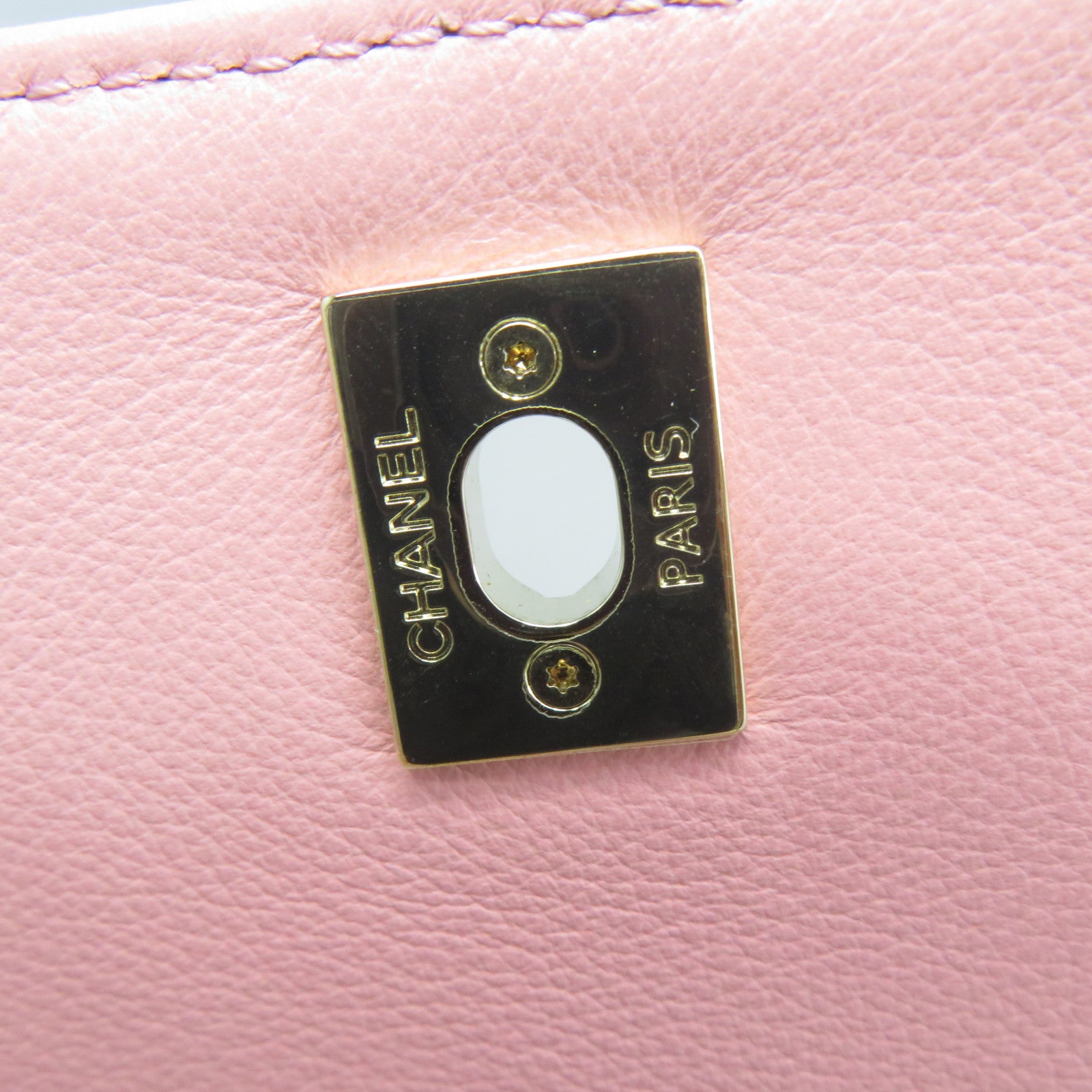 CHANEL 菱格牛皮皮革Backpack金扣背包粉紅色