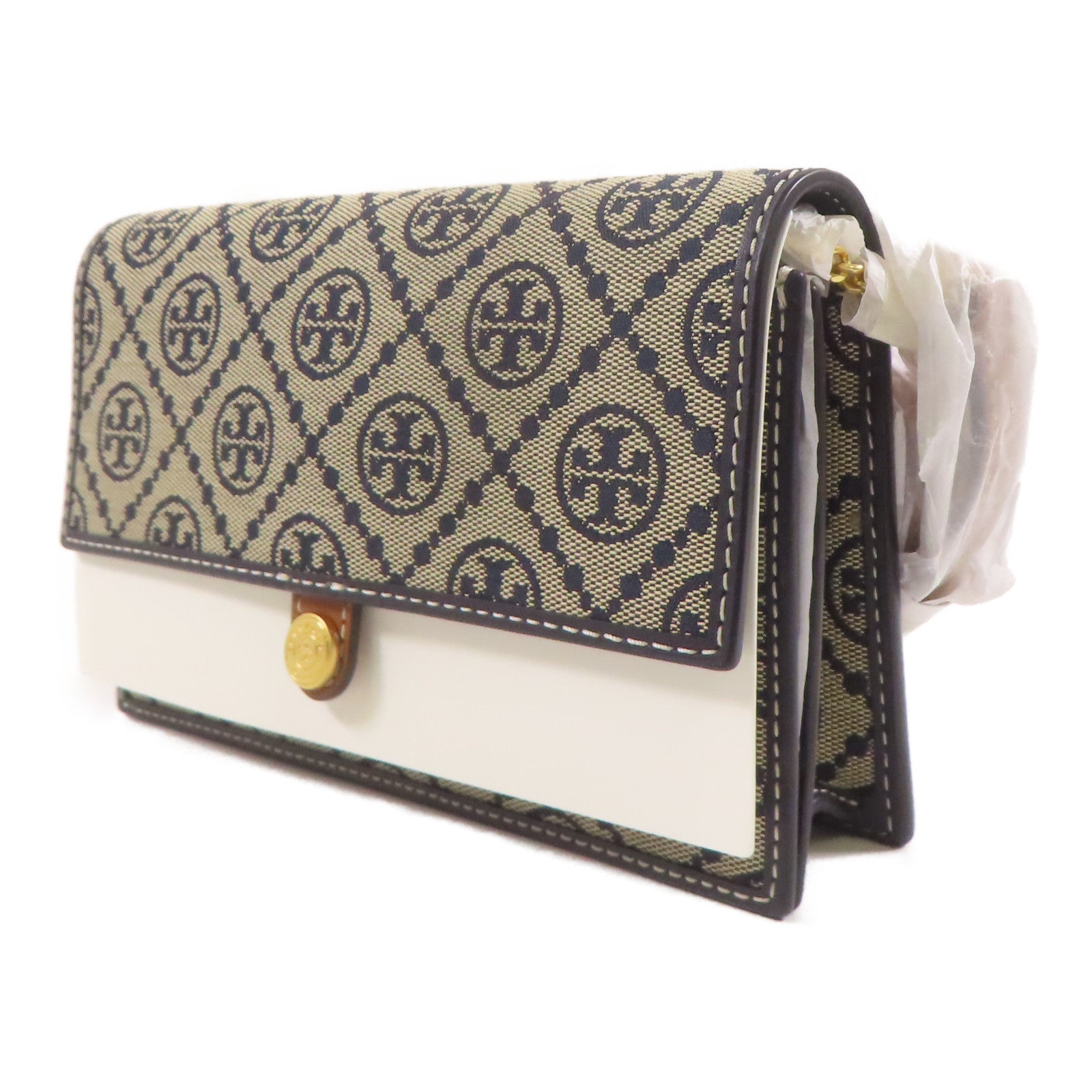 Tory Burch 帆布Shoulder Bag金扣肩背袋灰色
