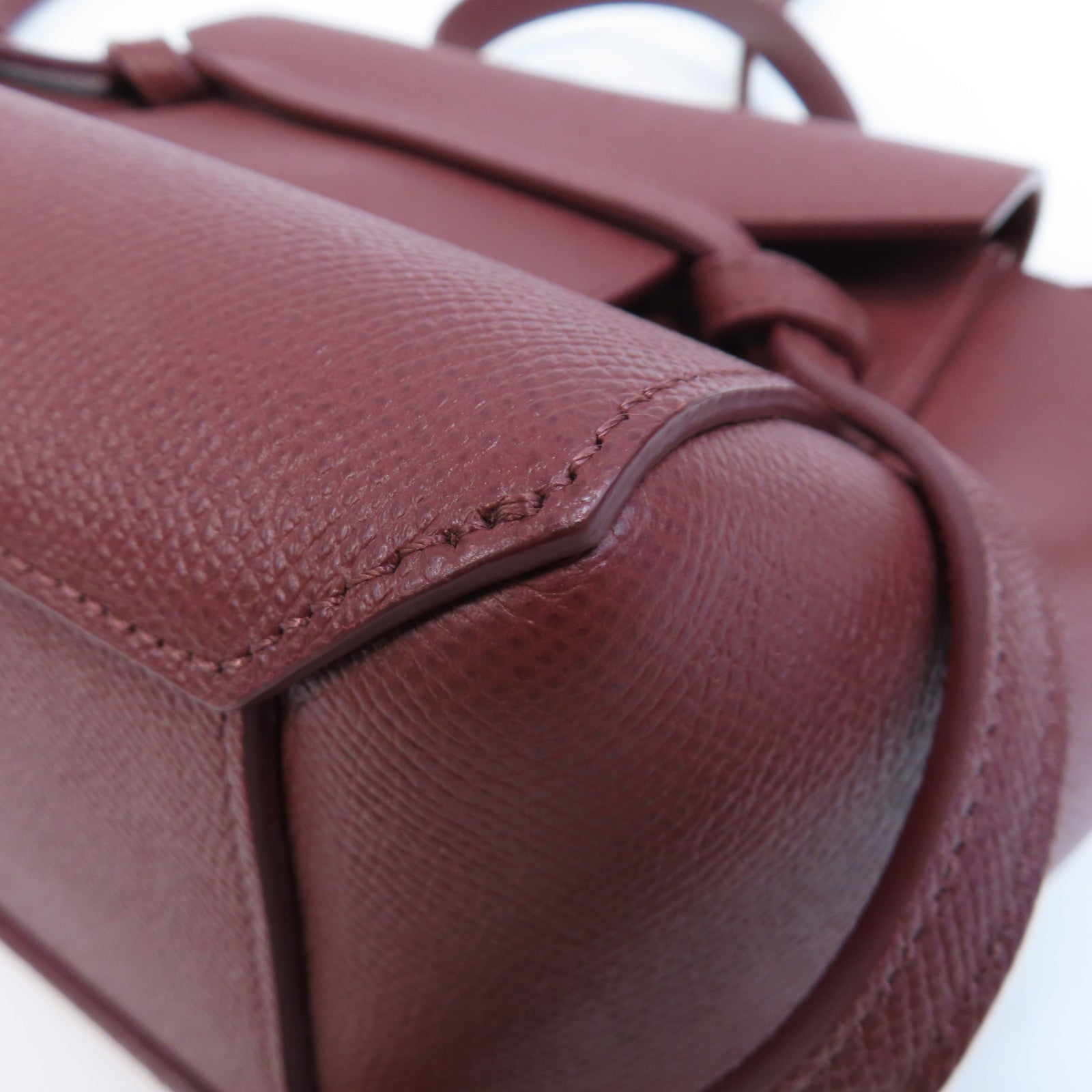 CELINE 牛皮皮革Nano Belt Bag金扣手挽肩背兩用袋紅色