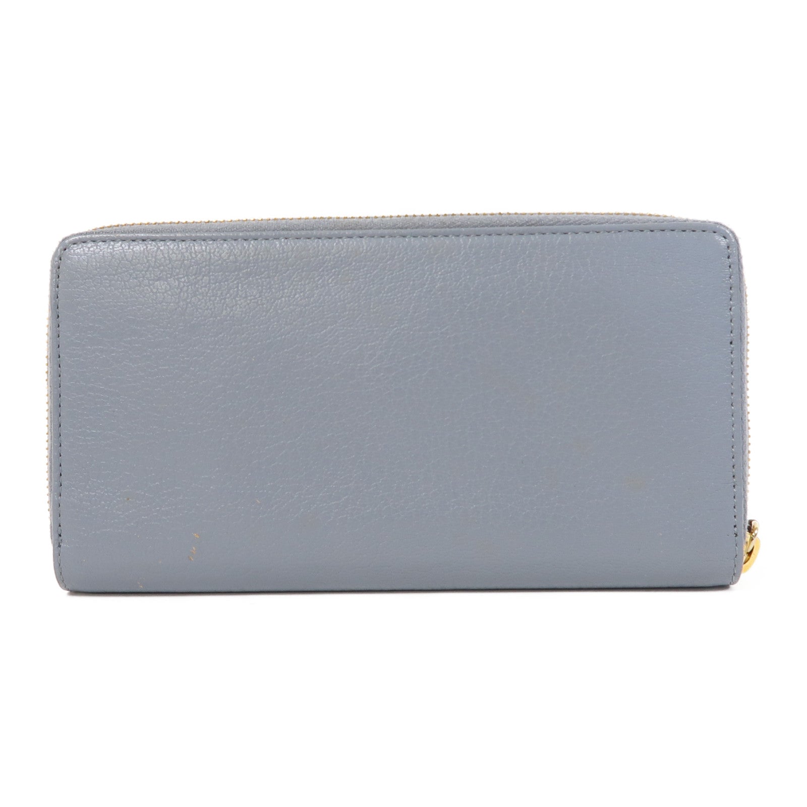 BALENCIAGA 牛皮皮革Zipper Long Wallet金扣長錢包藍色