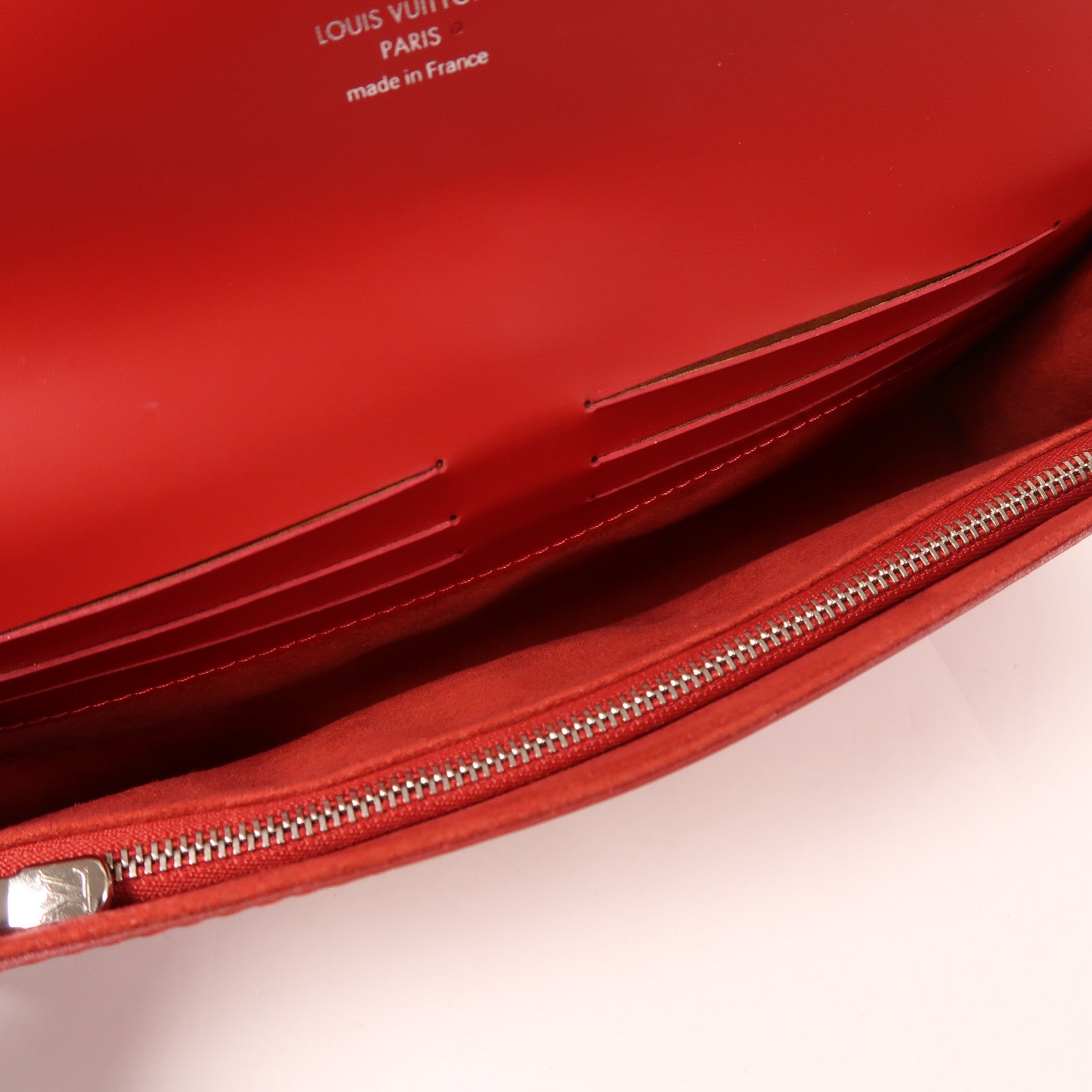 LOUIS VUITTON Epi Sevigne Clutch銀扣肩背袋紅色