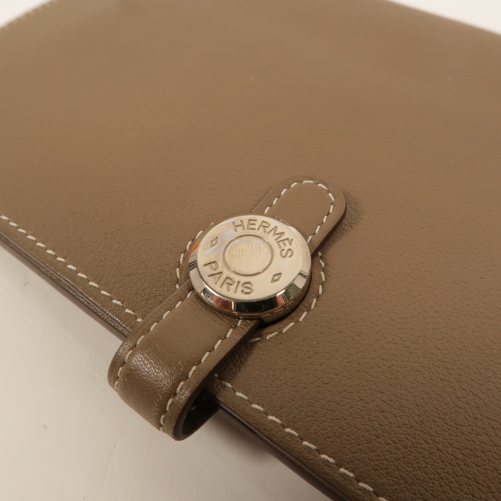 HERMES Swift皮革Dogon MM長錢包Etoupe