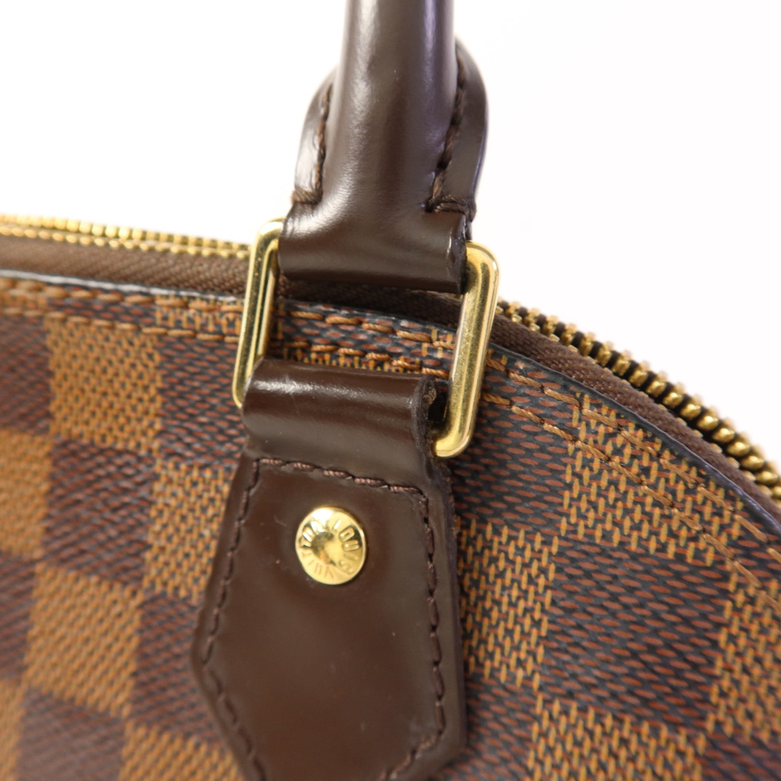 LOUIS VUITTON Damier Alma BB金扣手挽肩背兩用袋棕色