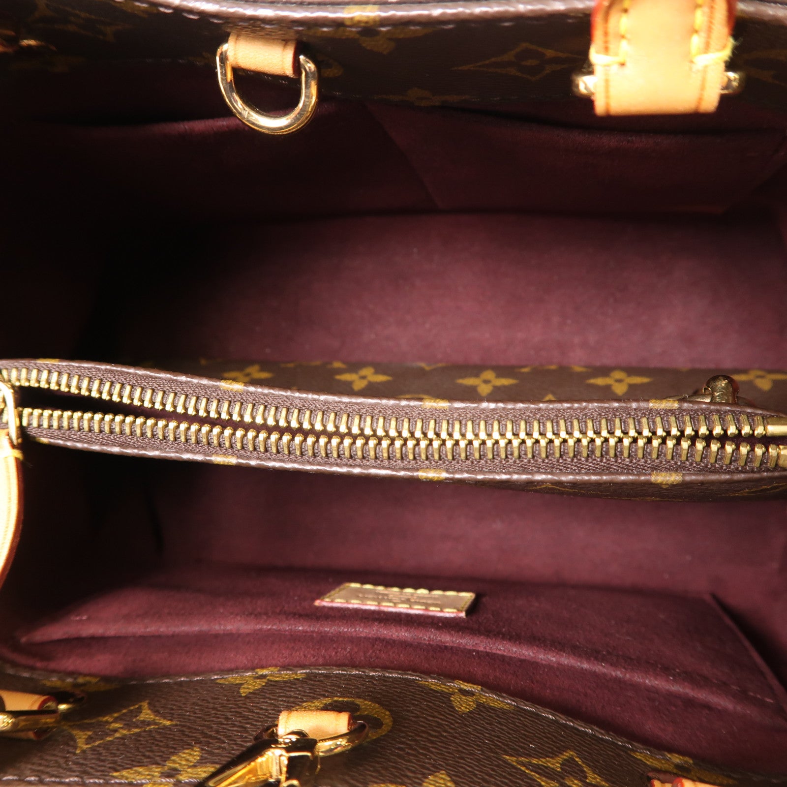 LOUIS VUITTON Monogram Montaigne BB金扣手挽肩背兩用袋棕色