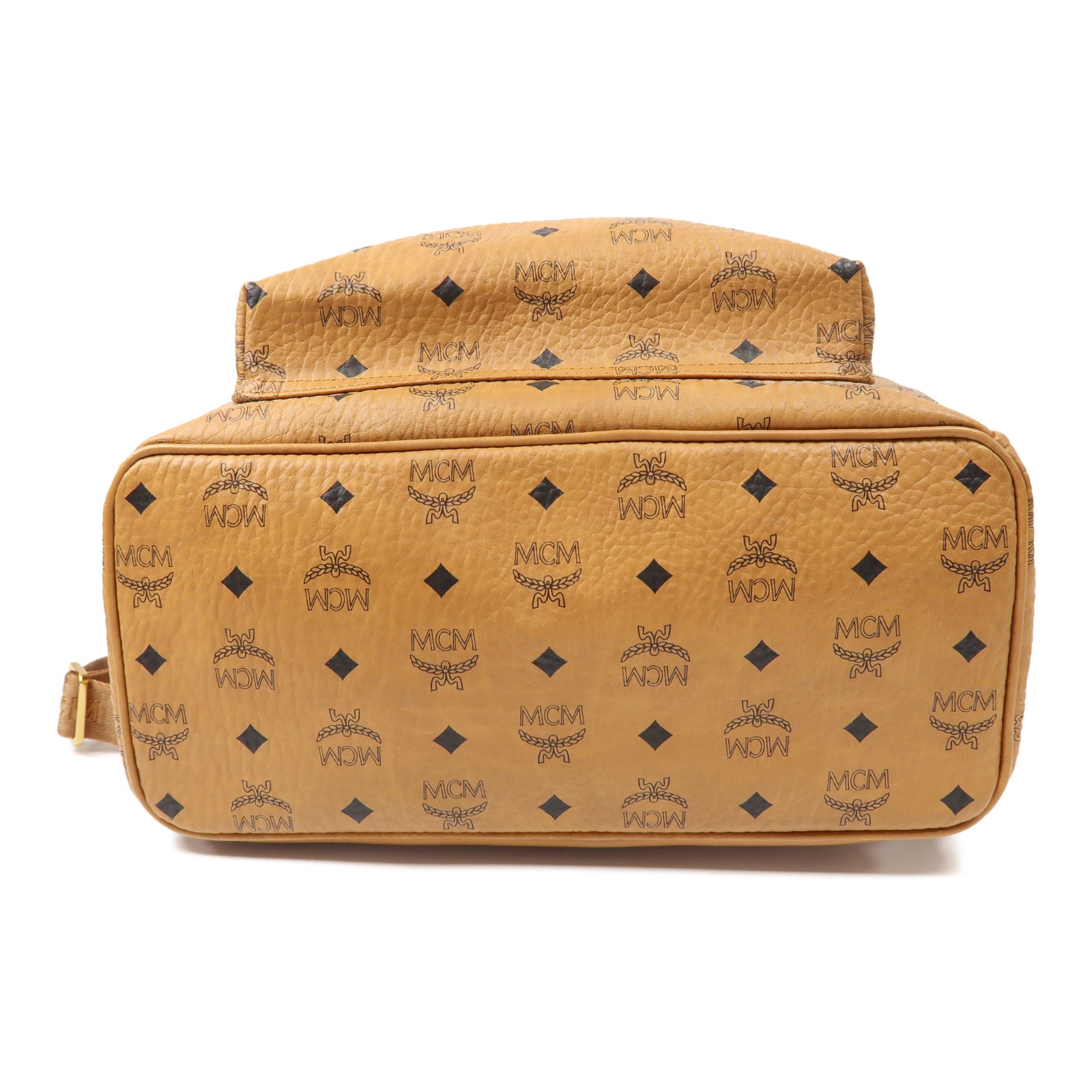 MCM 【激減優惠】塗層帆布Backpack金扣背包橙色