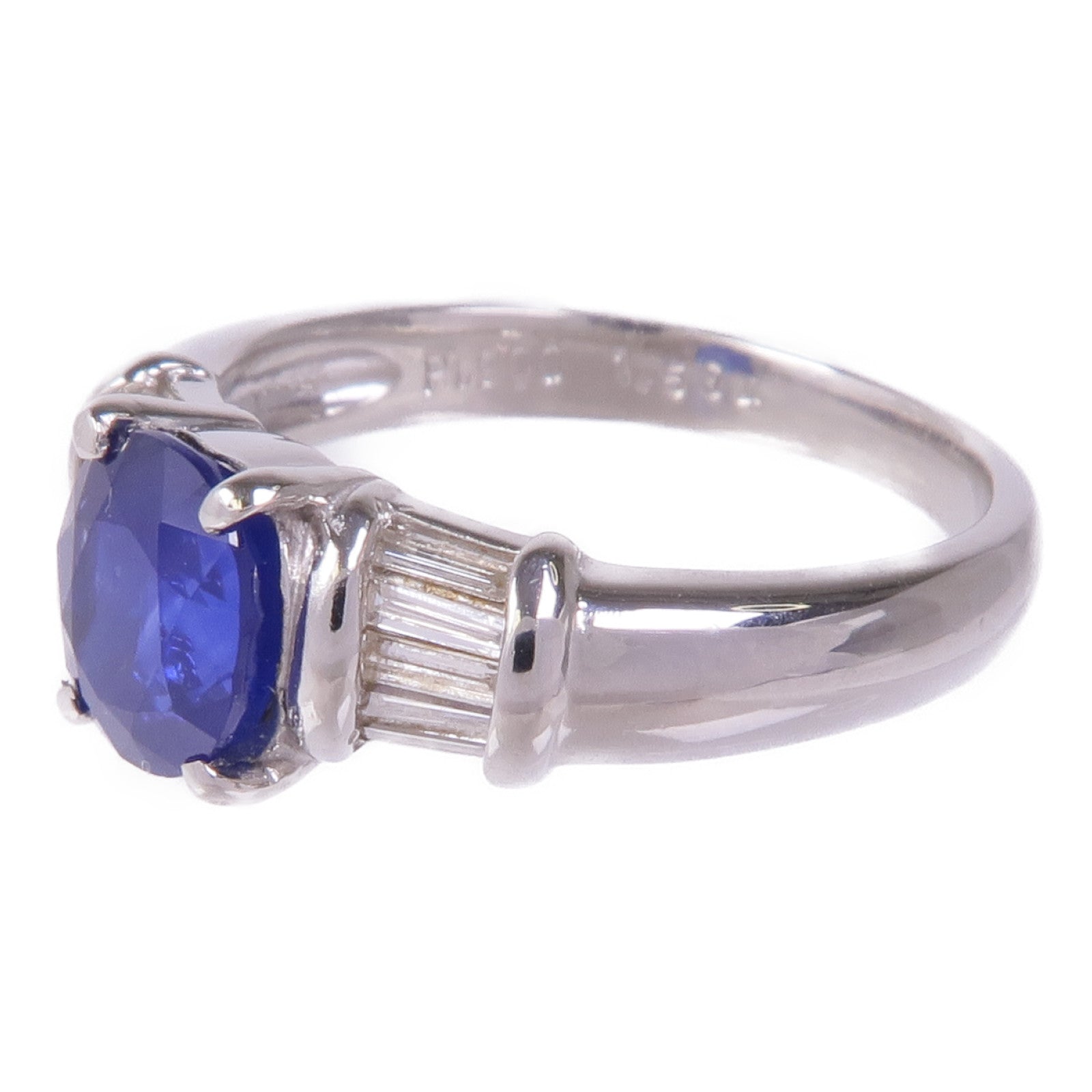 JEWELRY 【激減優惠】PT900鉑金Sapphire Diamond Ring藍寶石/鑽石戒指US#6