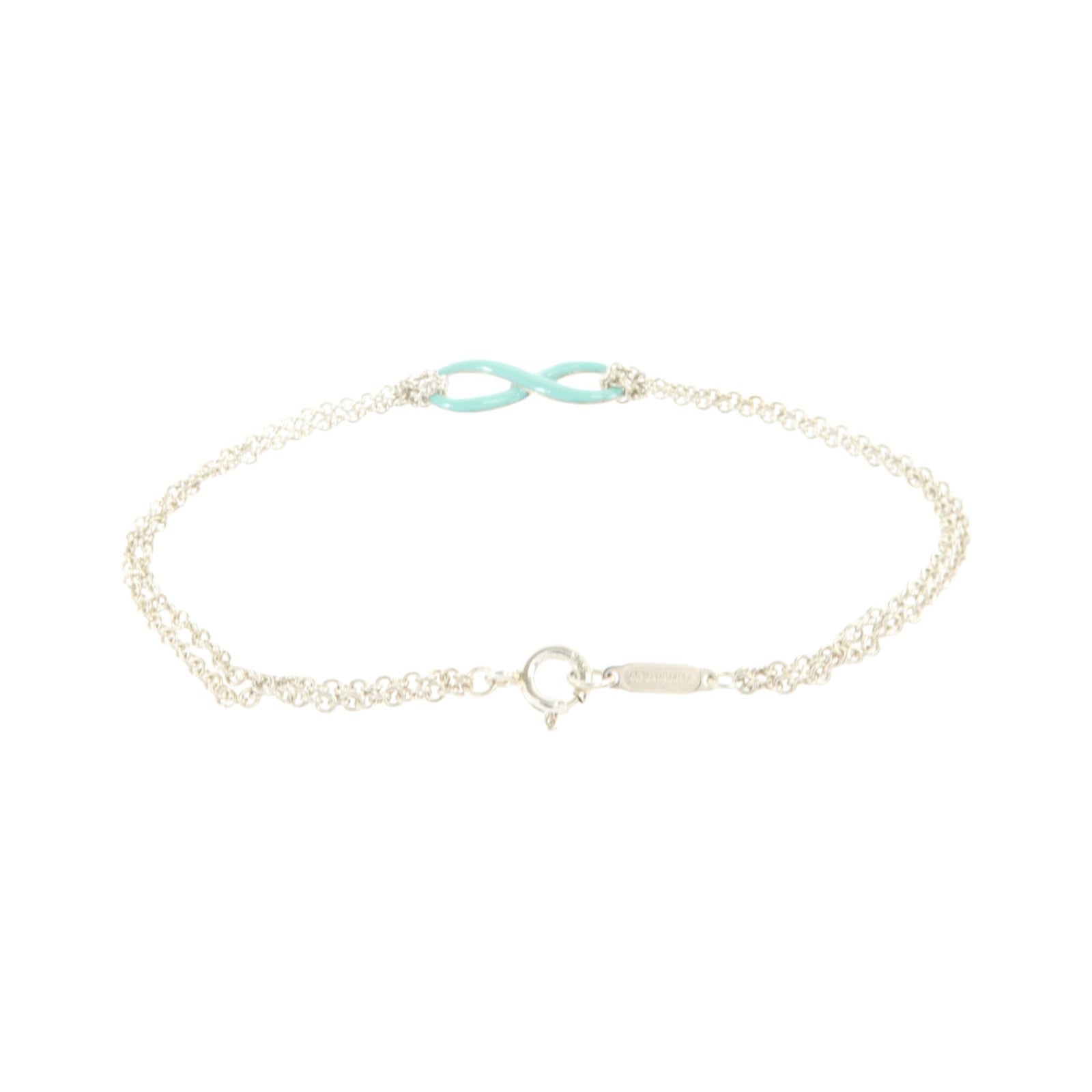 TIFFANY＆CO 925純銀/琺瑯Infinity Bracelet手鏈